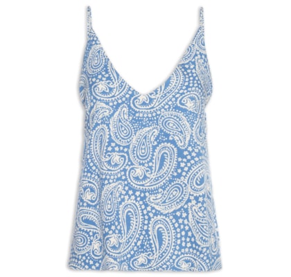 Blusa Feminina Crepe Estampa Céu Sereno - Azul