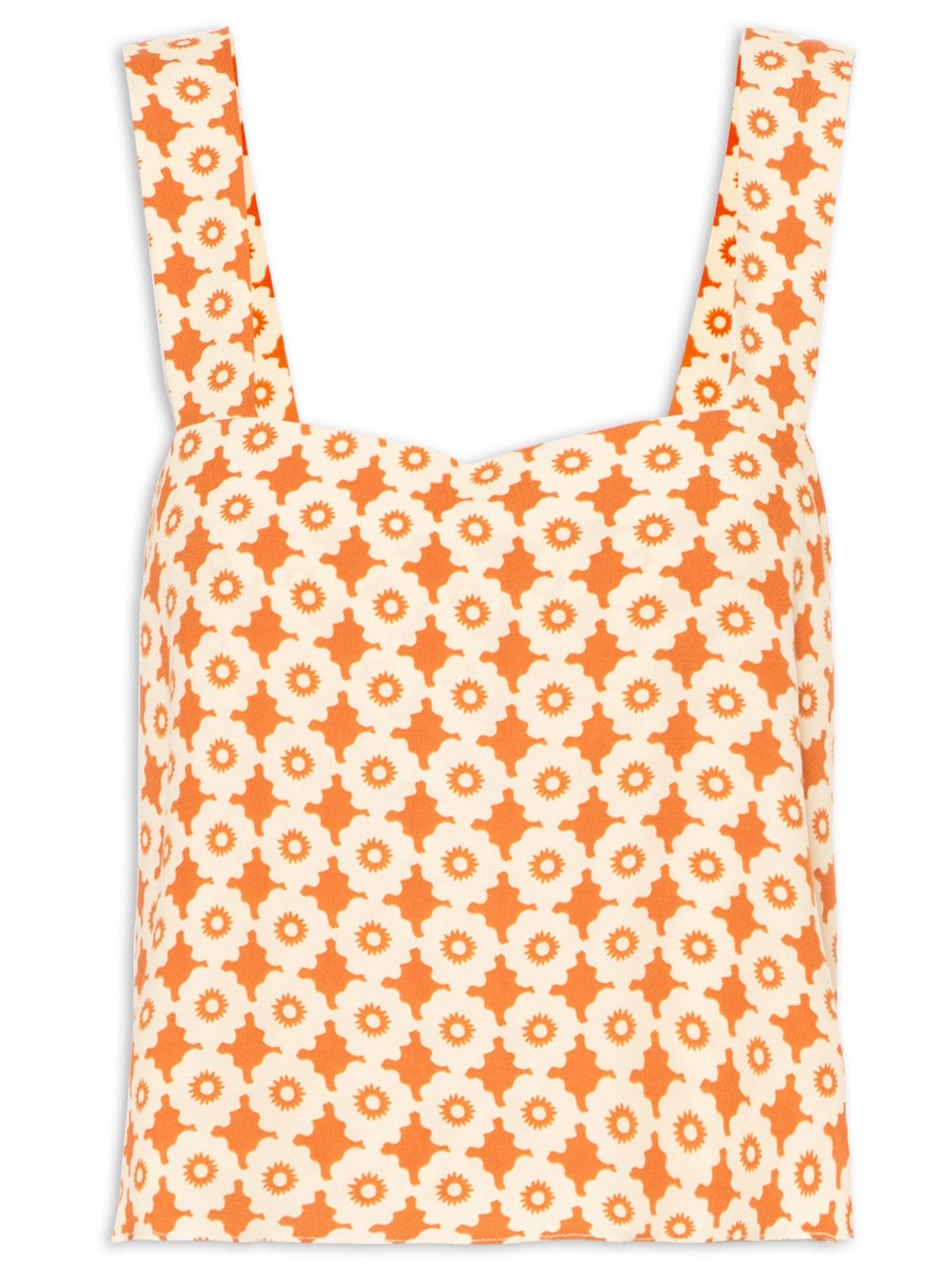 Blusa Feminina Crepe Estampa Melissa - Laranja