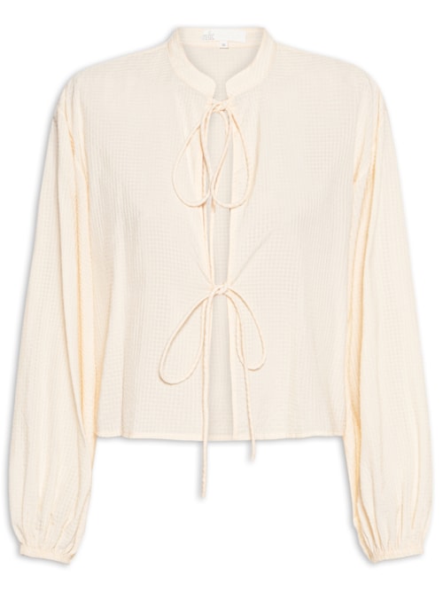 Blusa Feminina Crinckle Zora - Bege