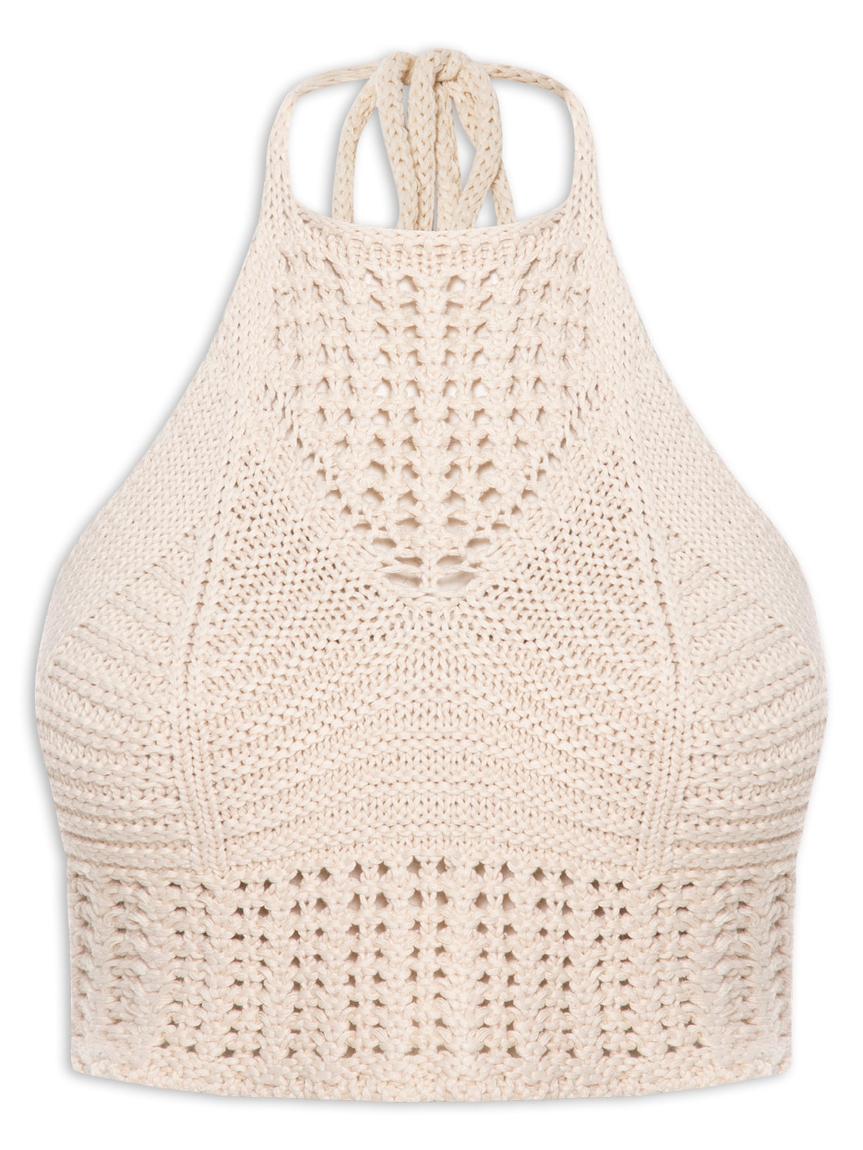 Blusa Feminina Crochê Frente única - Bege