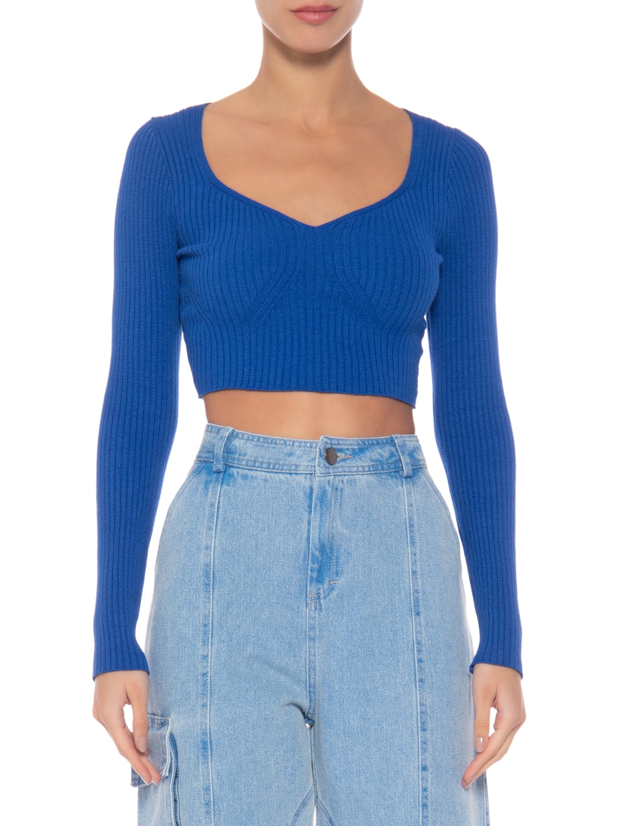 Blusa Feminina Crooped Azul Anselmi