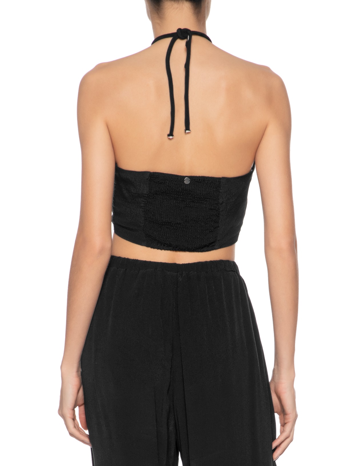 Blusa Feminina Cropped Aberturas Preto Animale Jeans