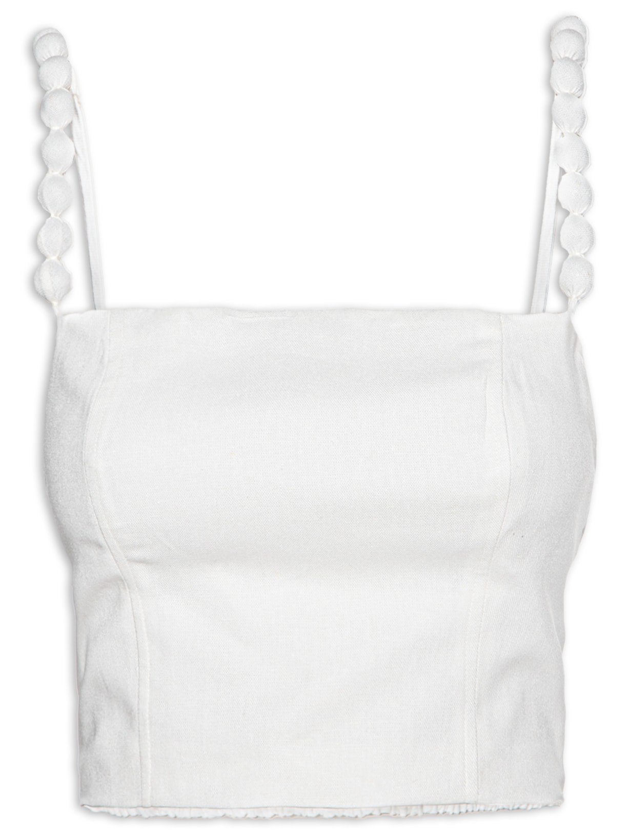 Blusa Feminina Cropped Alças - Off White