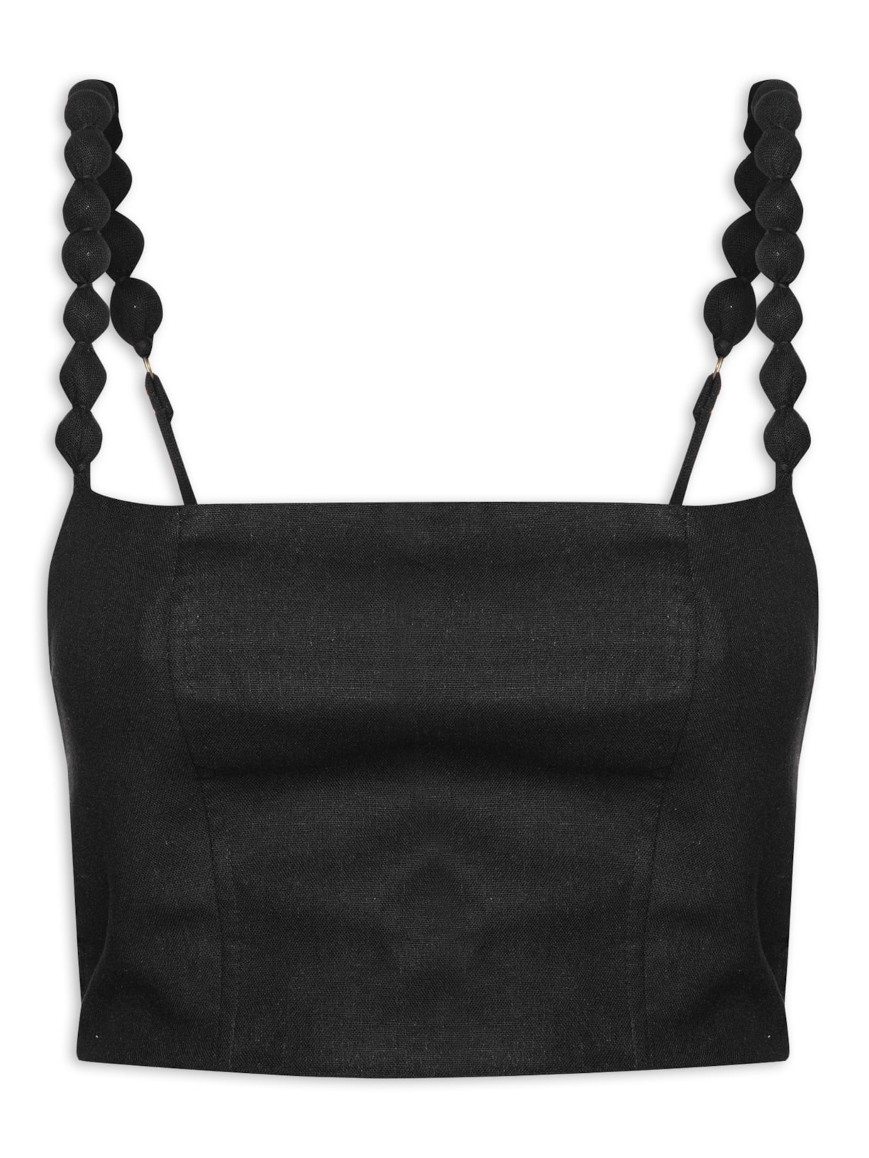 Blusa Feminina Cropped Alças - Preto