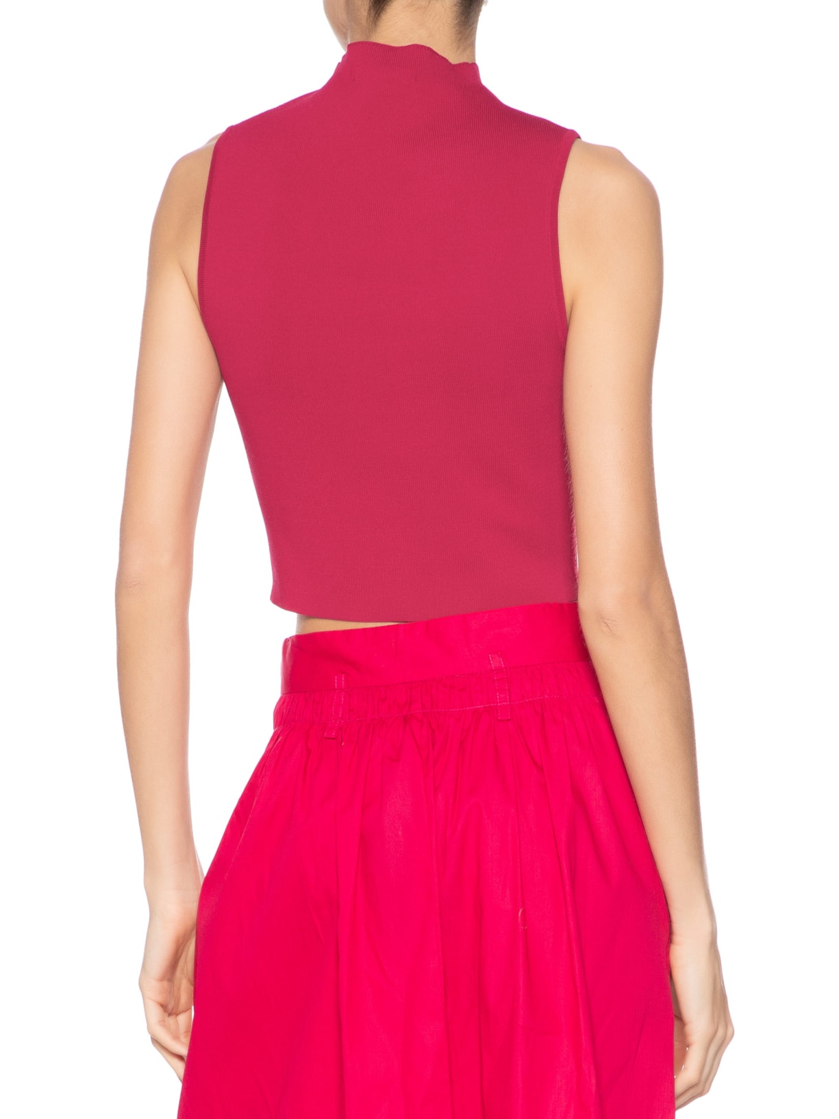 Blusa Feminina Cropped Alta Tricot Color Rosa Animale