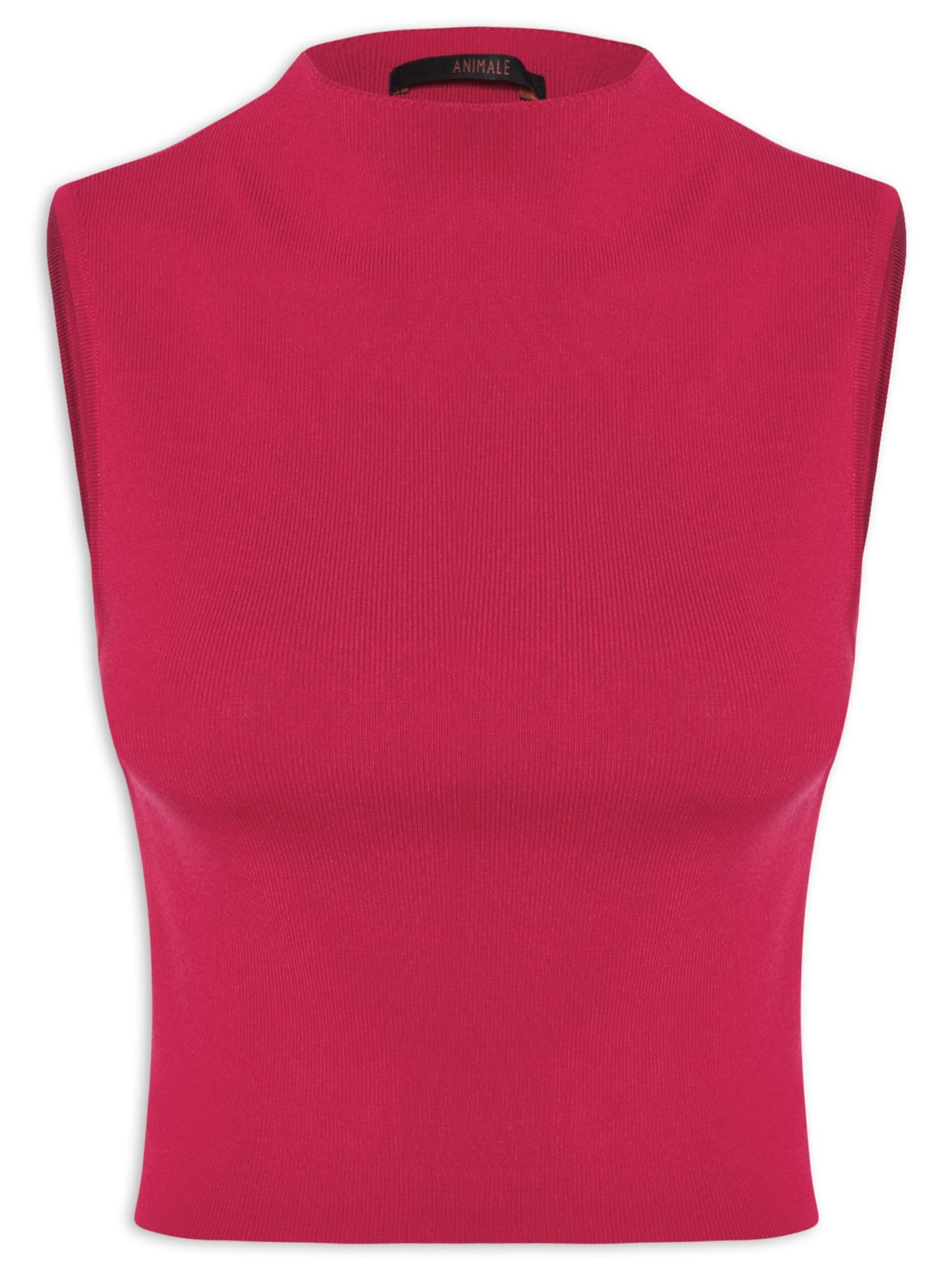 Blusa Feminina Cropped Alta Tricot Color Rosa Animale