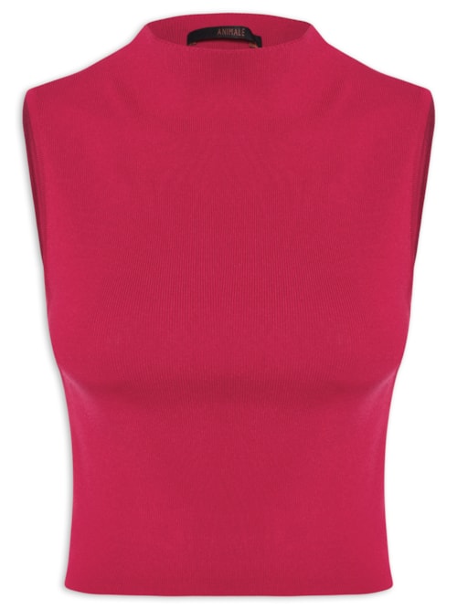 Blusa Feminina Cropped Alta Tricot Color - Rosa