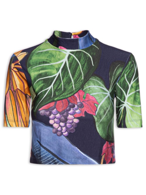 Blusa Feminina Cropped Banana Uva - Verde