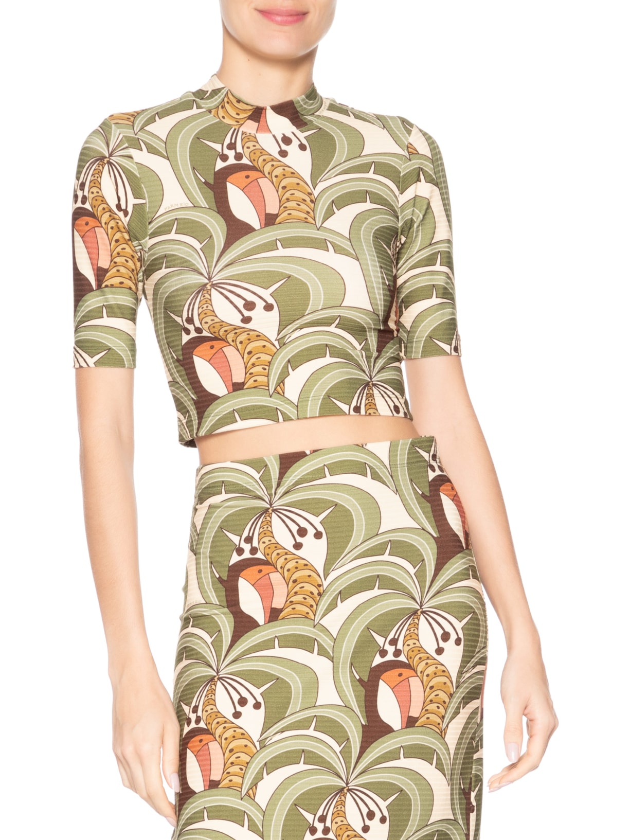 Blusa Feminina Cropped Bananada De Tucano Verde Farm