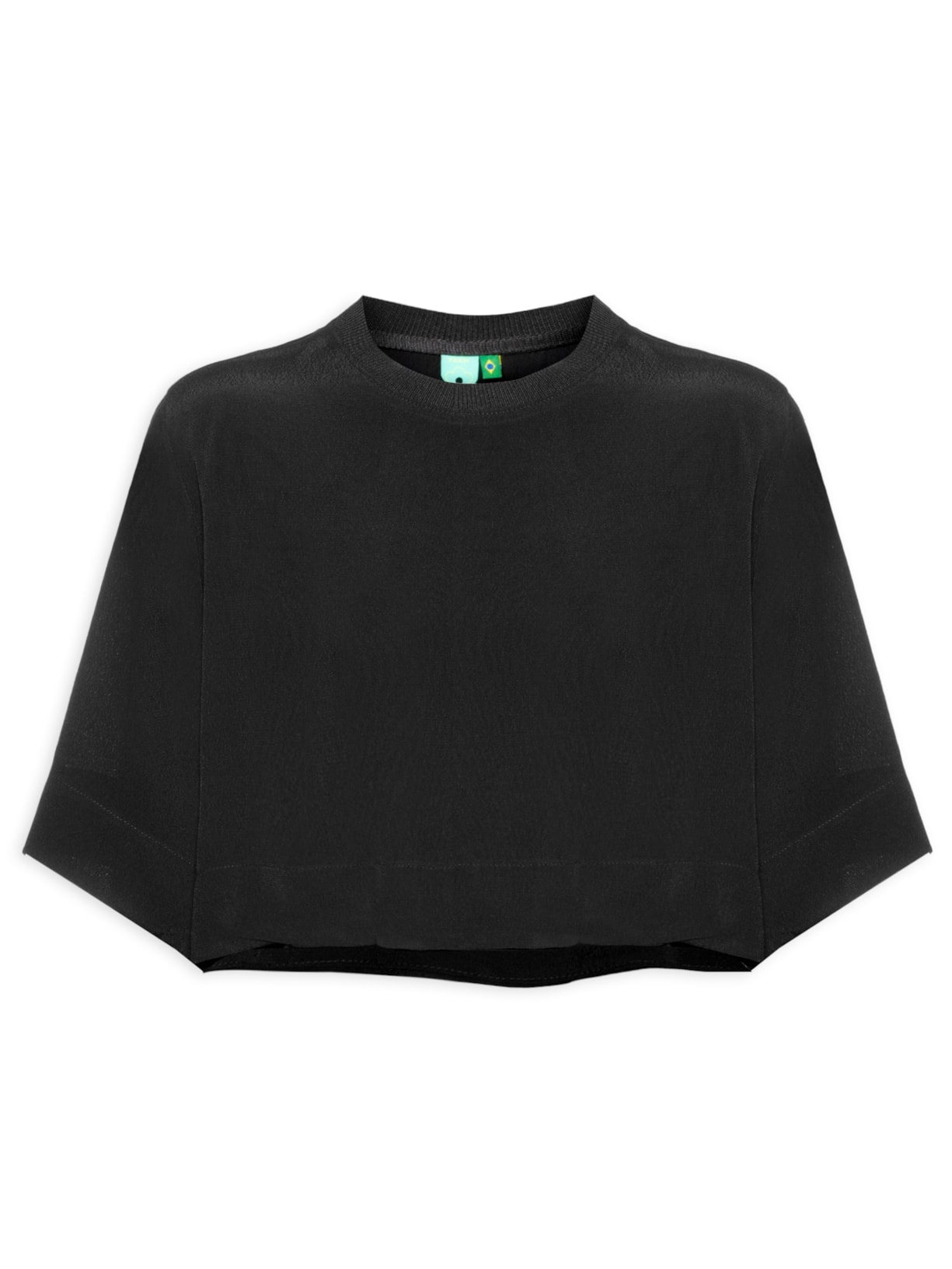Blusa Feminina Cropped Básica - Preto