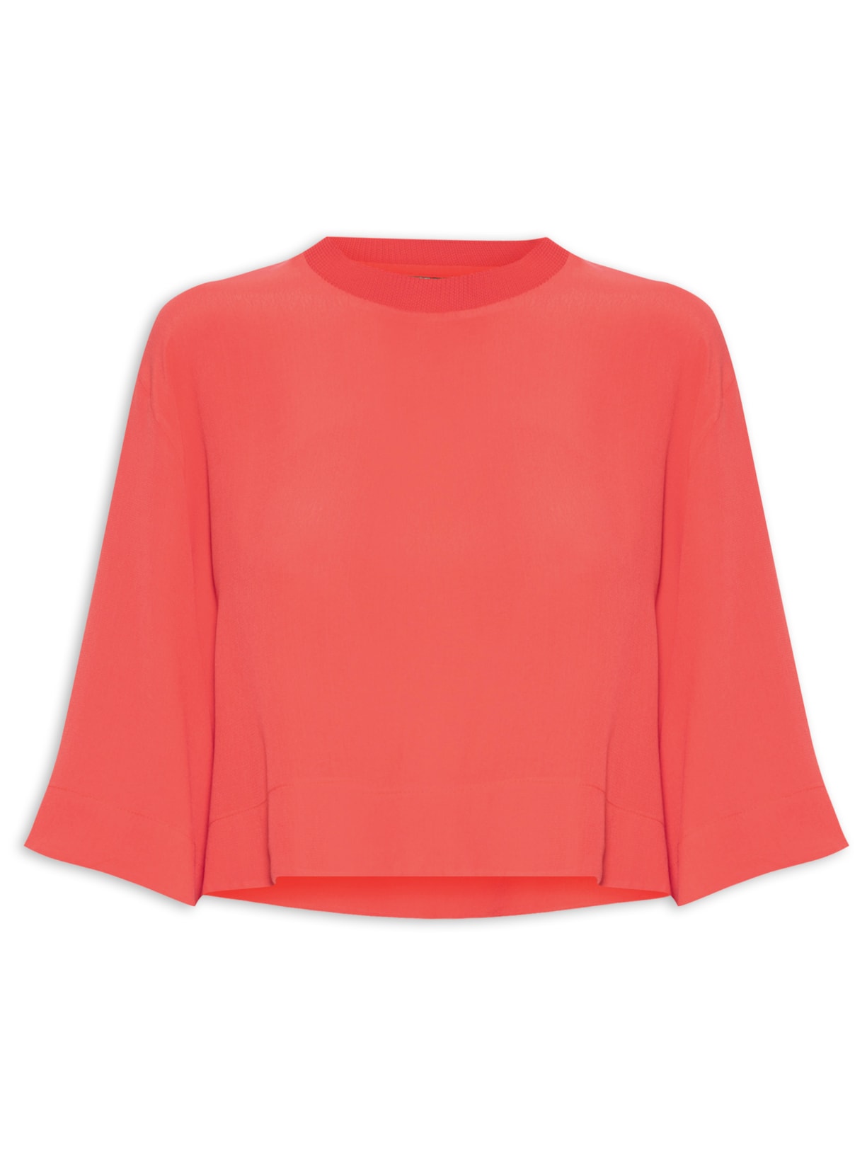 Blusa Feminina Cropped Básica - Vermelho
