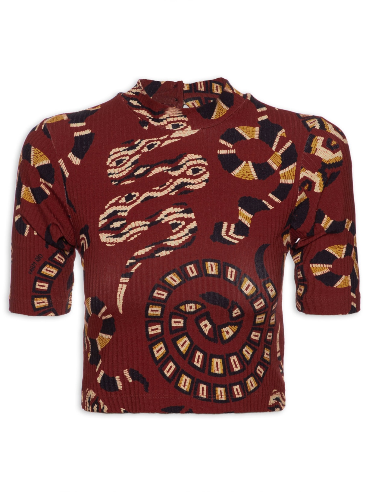 Blusa Feminina Cropped Cobra Coral - Vermelho