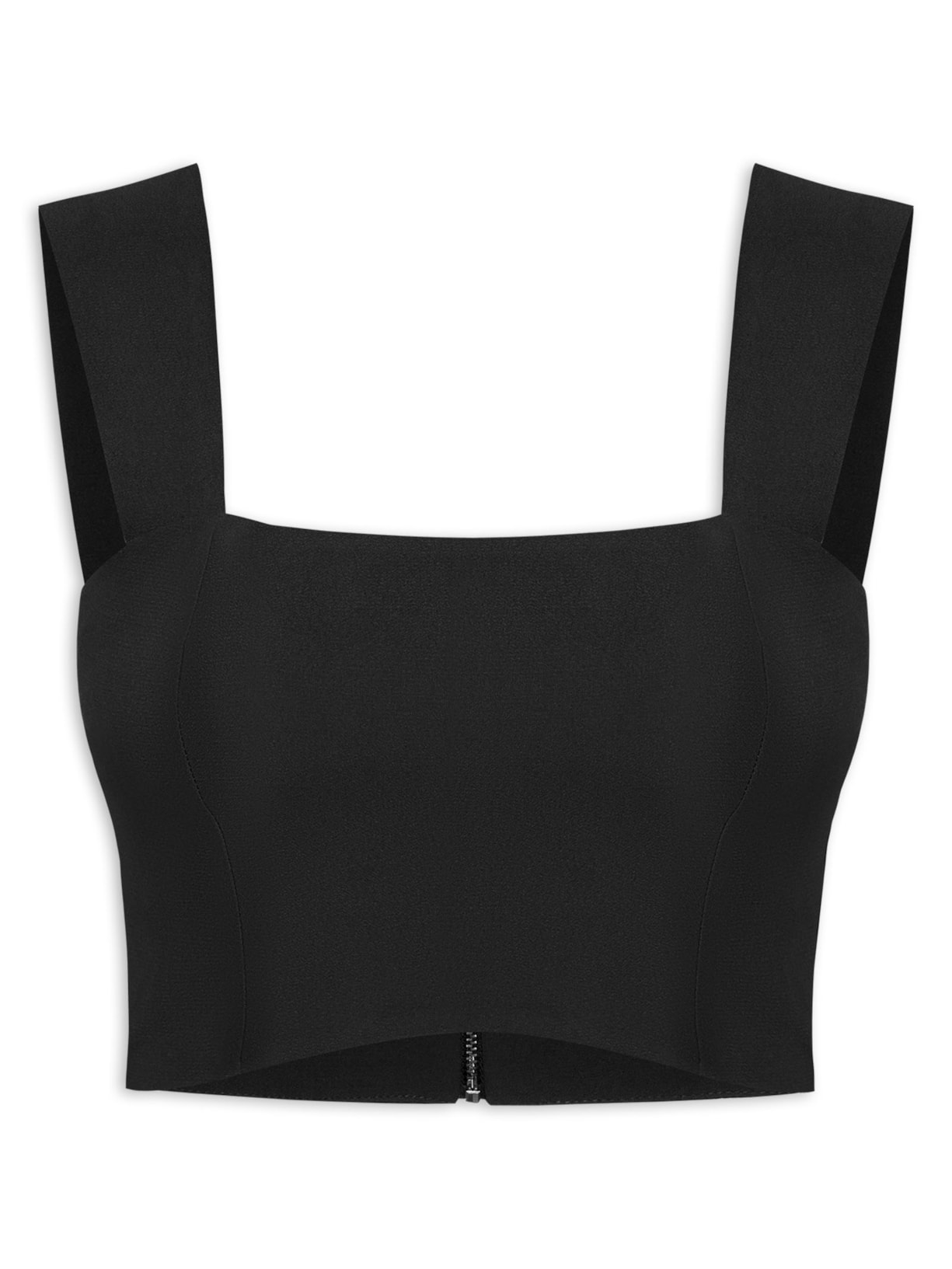 Blusa Feminina Cropped Com Alças - Preto