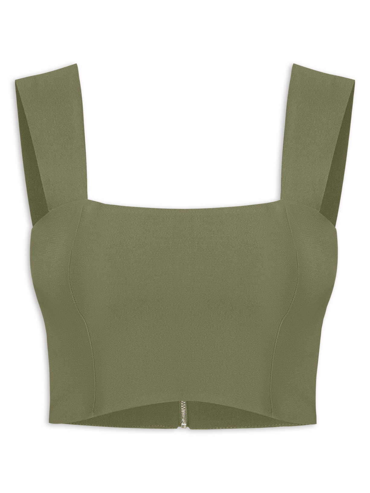 Blusa Feminina Cropped Com Alças - Verde