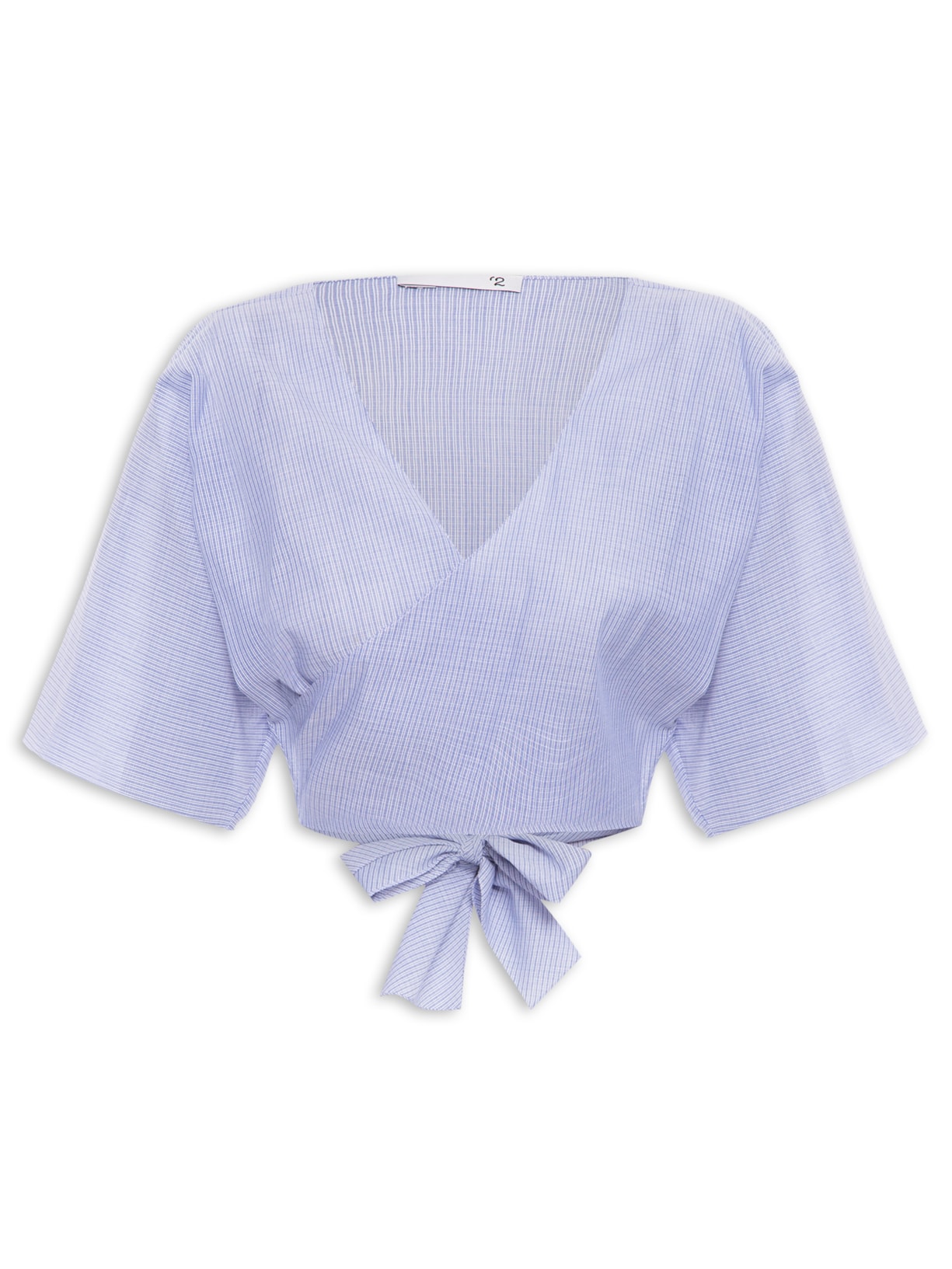 Blusa Feminina Cropped Com Amarração - Azul