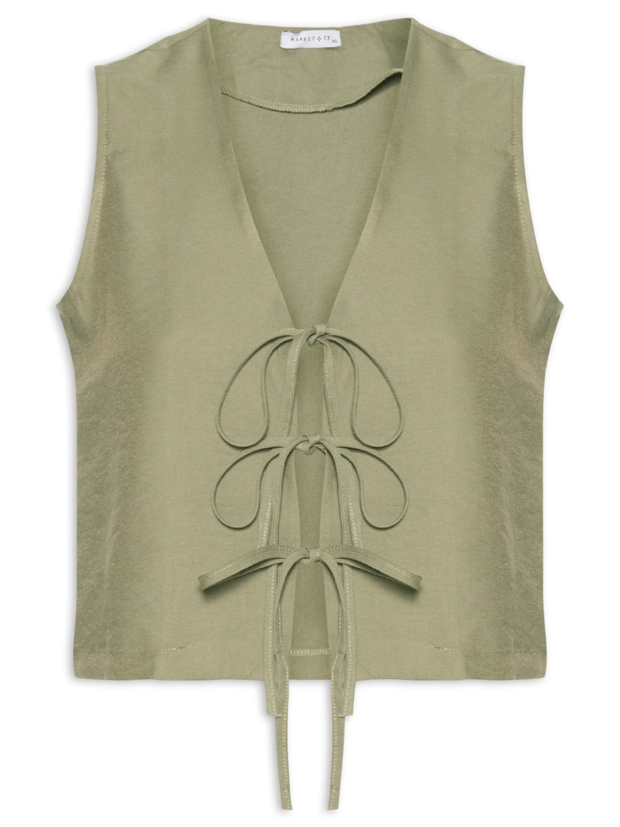 Blusa Feminina Cropped Com Amarração Frontal - Verde