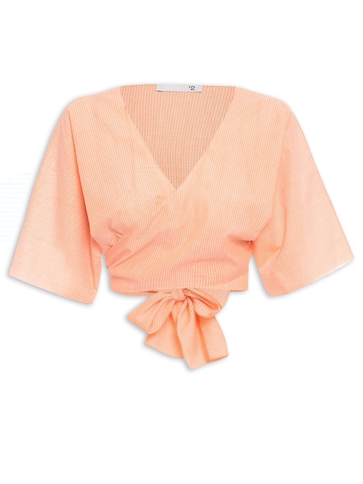 Blusa Feminina Cropped Com Amarração - Laranja