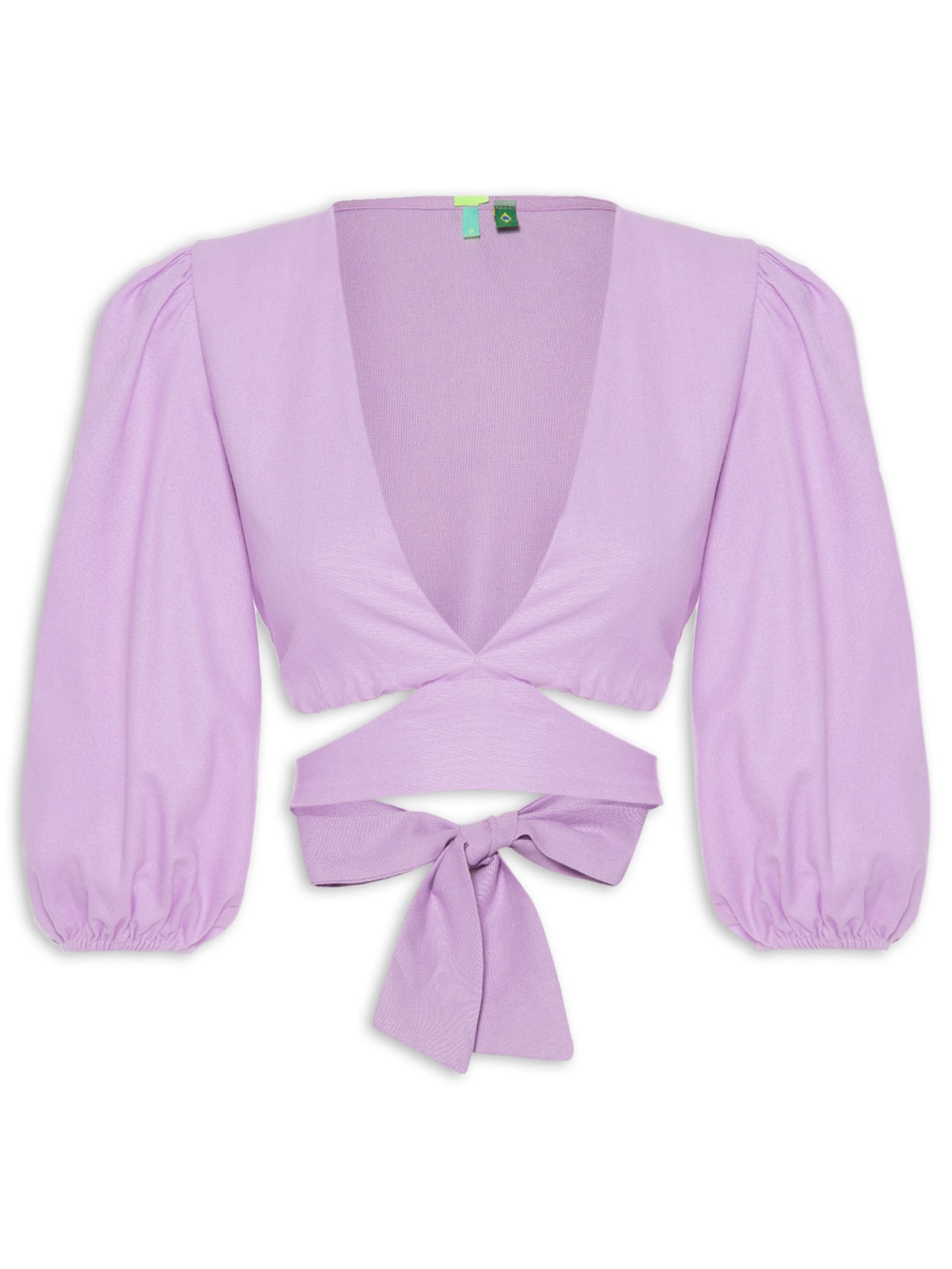 Blusa Feminina Cropped Com Recorte - Lilás