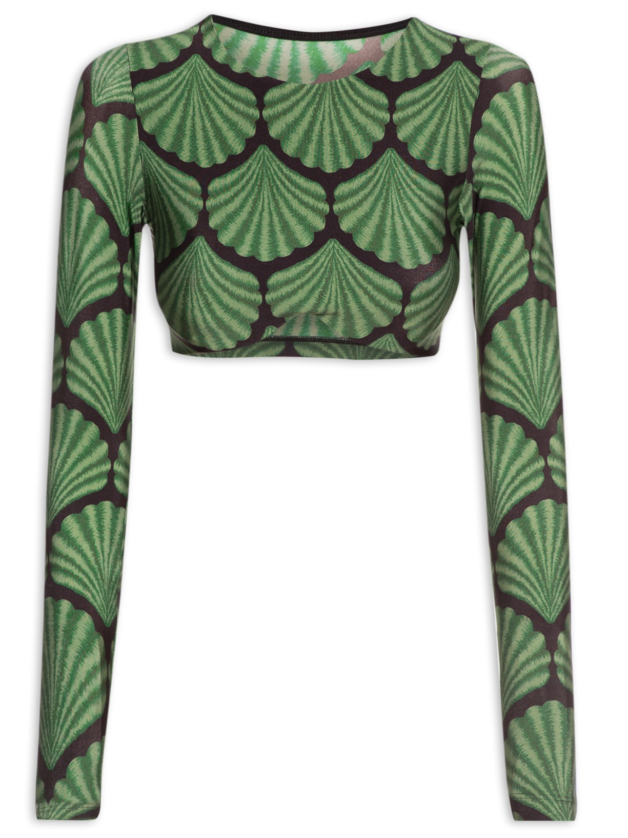 Blusa Feminina Cropped Concha - Verde