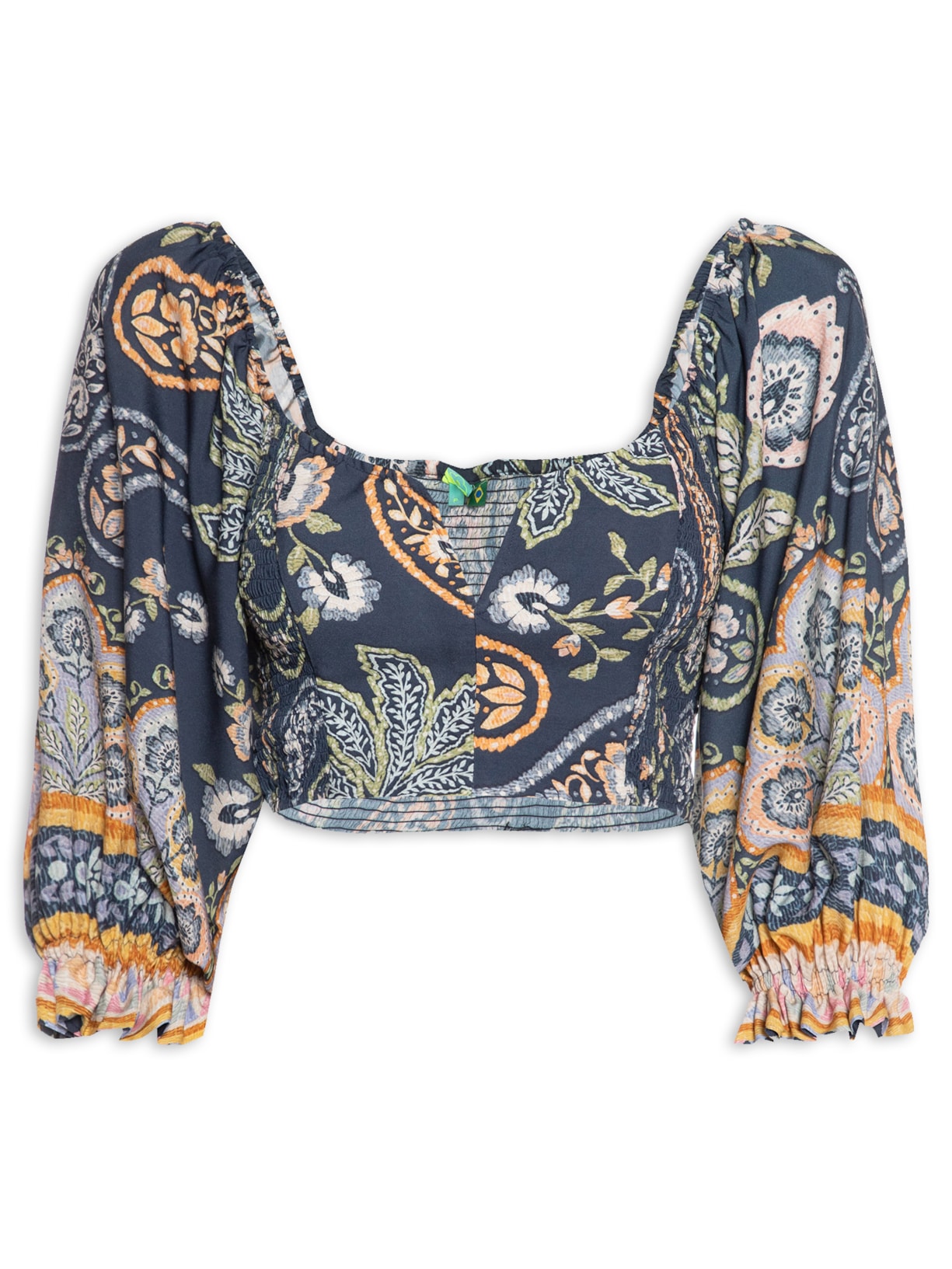 Blusa Feminina Cropped Desejo De Abacaxi - Azul