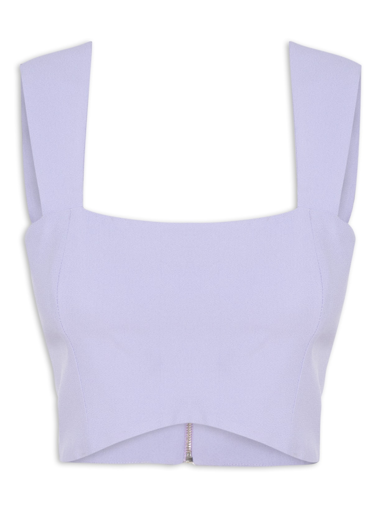 Blusa Feminina Cropped Em Crepe Alças - Lilás
