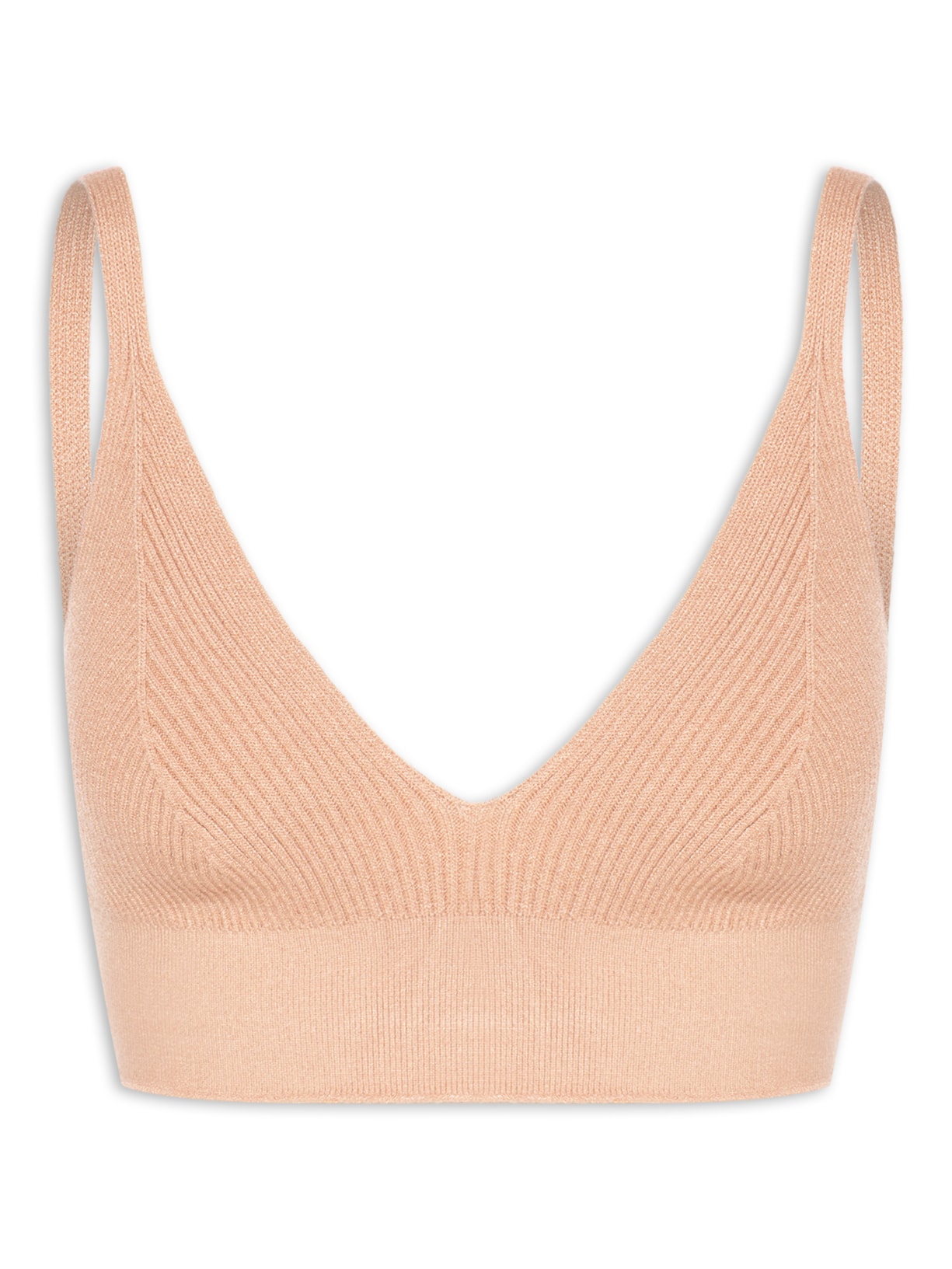 Blusa Feminina Cropped em Tricot - Bege