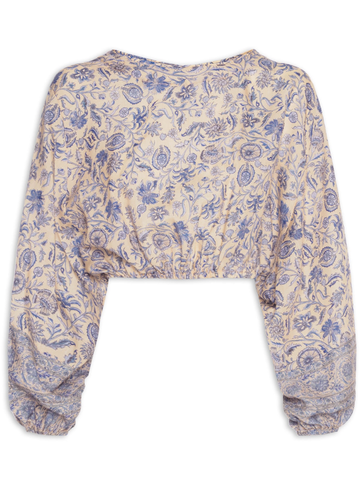 Blusa Feminina Cropped Estampa Céu Azul Maria Filó