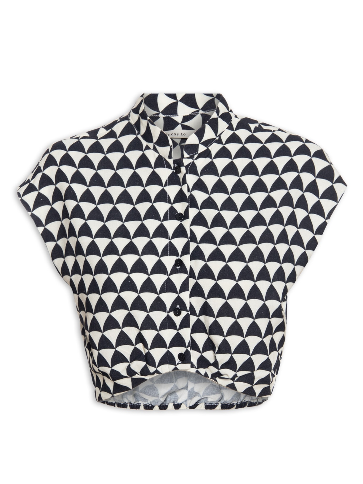 Blusa Feminina Cropped Estampa Miragem - Preto