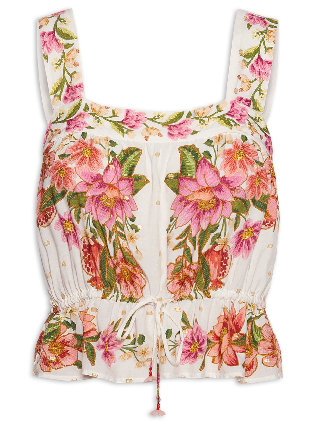 Blusa Feminina Cropped Floral De Verão - Rosa