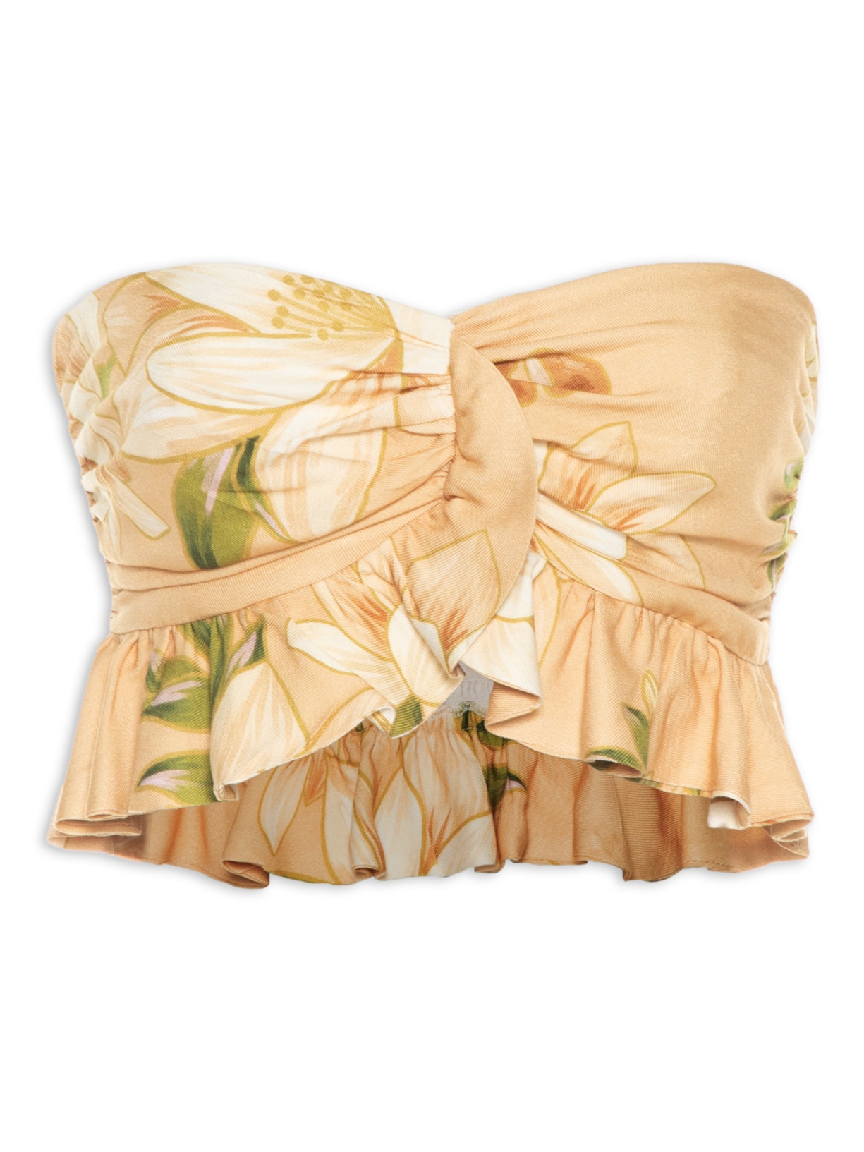 Blusa Feminina Cropped Floral Magia - Amarelo