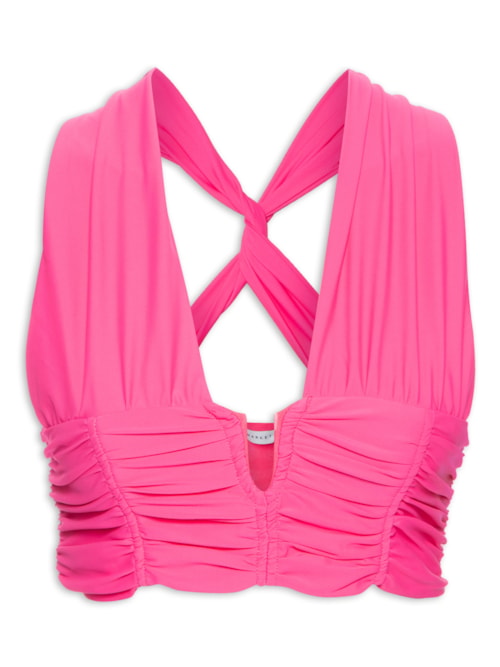 Blusa Feminina Cropped Franzida - Rosa