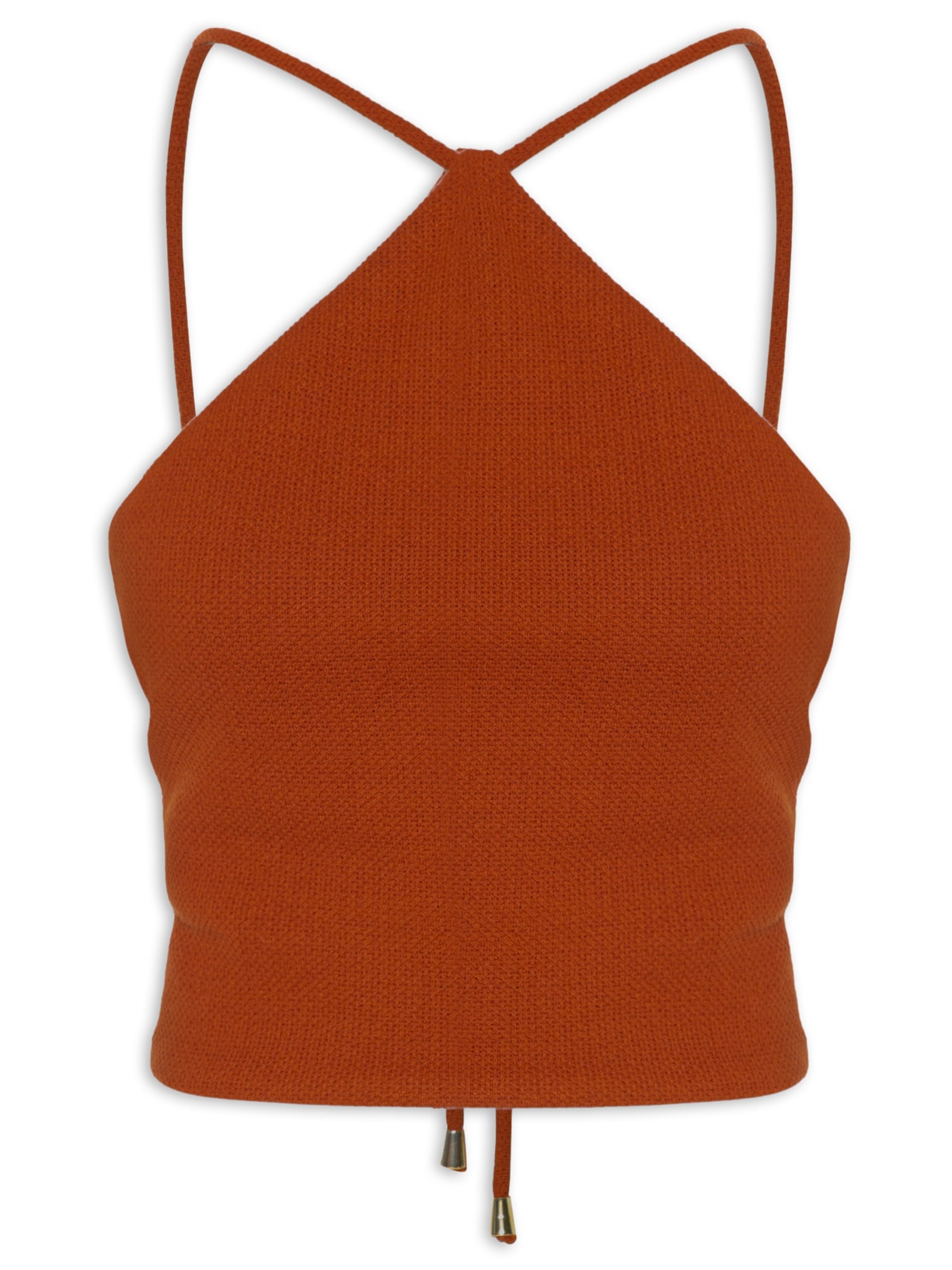 Blusa Feminina Cropped Frente única - Laranja
