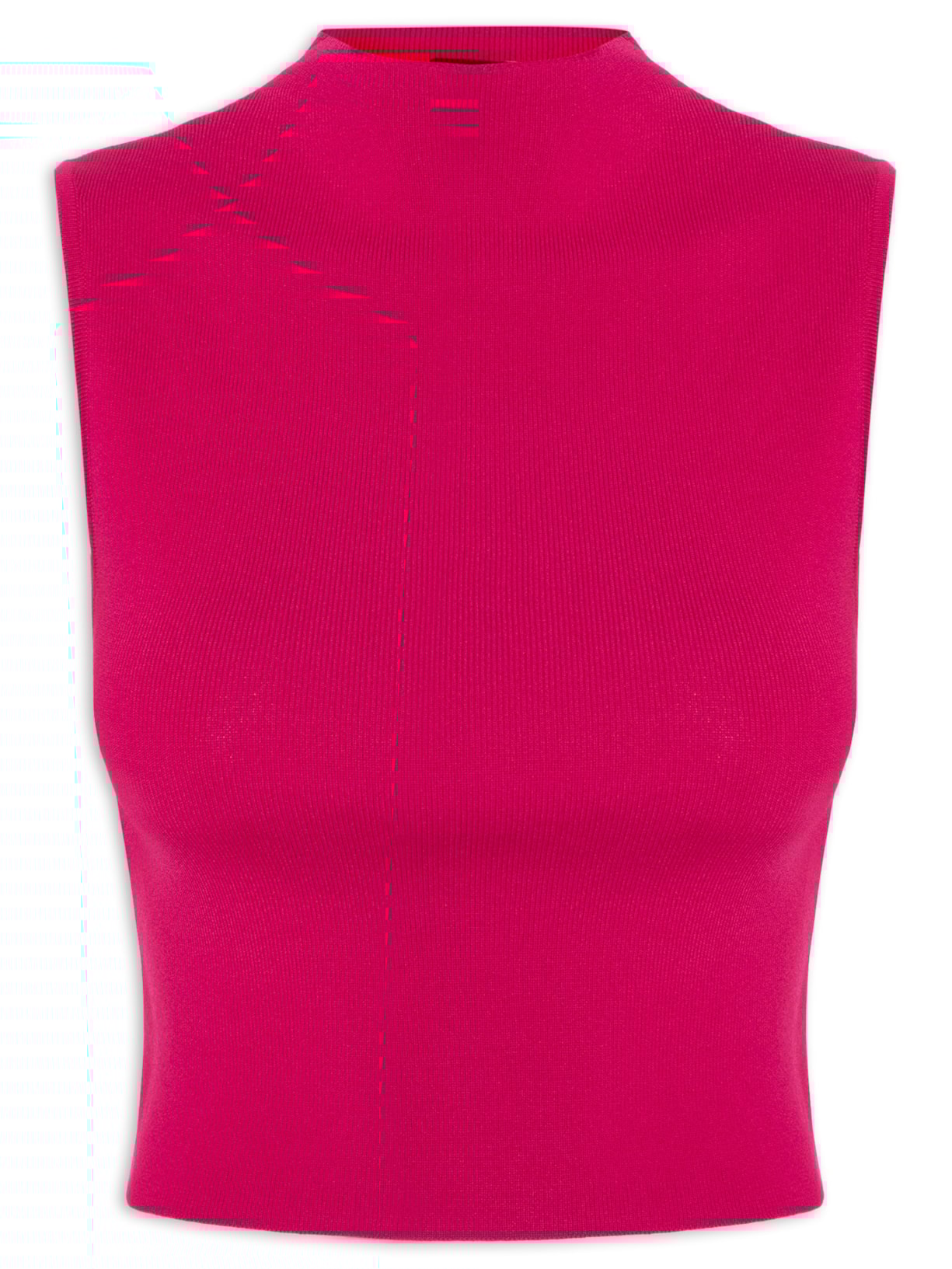 Blusa Feminina Cropped Gola Alta Tricot Color - Rosa