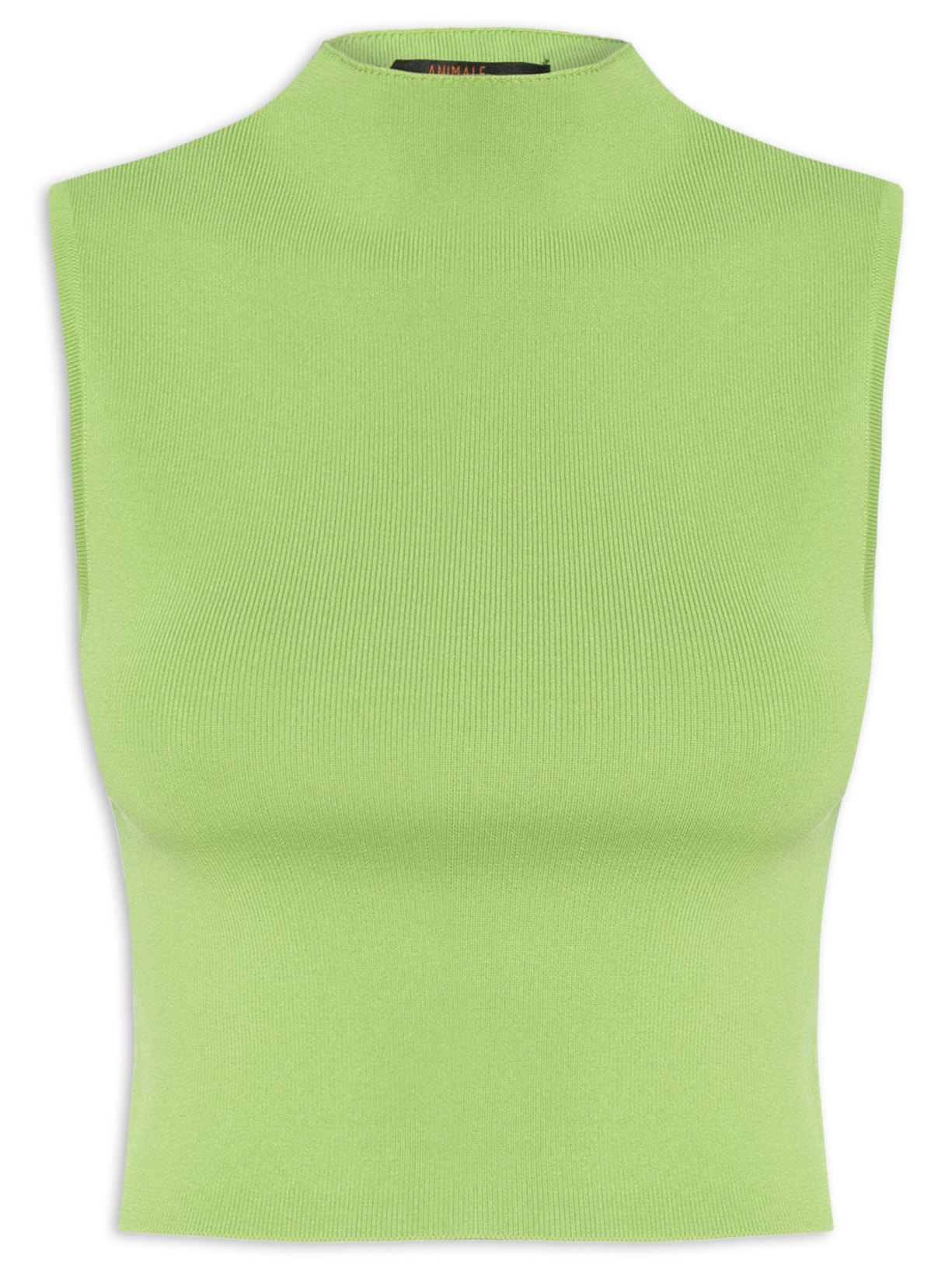 Blusa Feminina Cropped Gola Alta Tricot - Verde