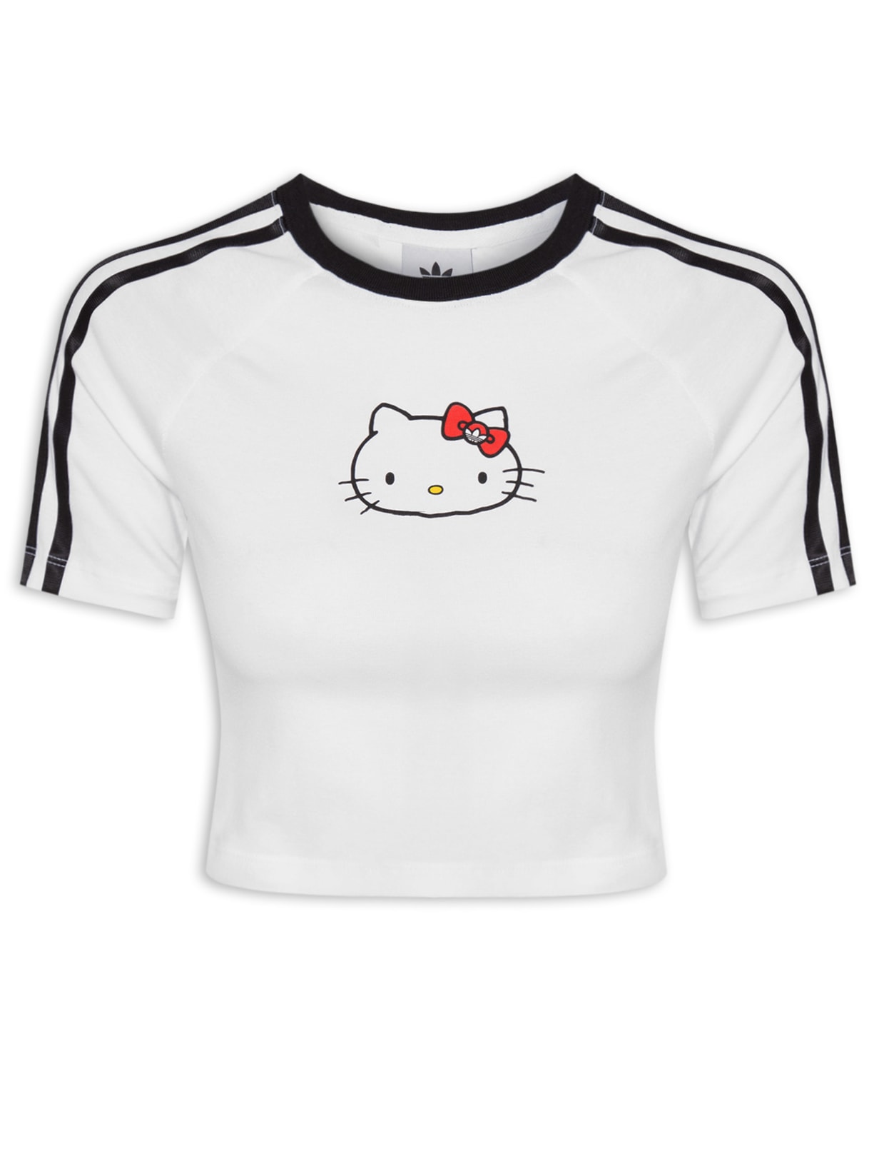 Blusa Feminina Cropped Hello Kitty - Branco