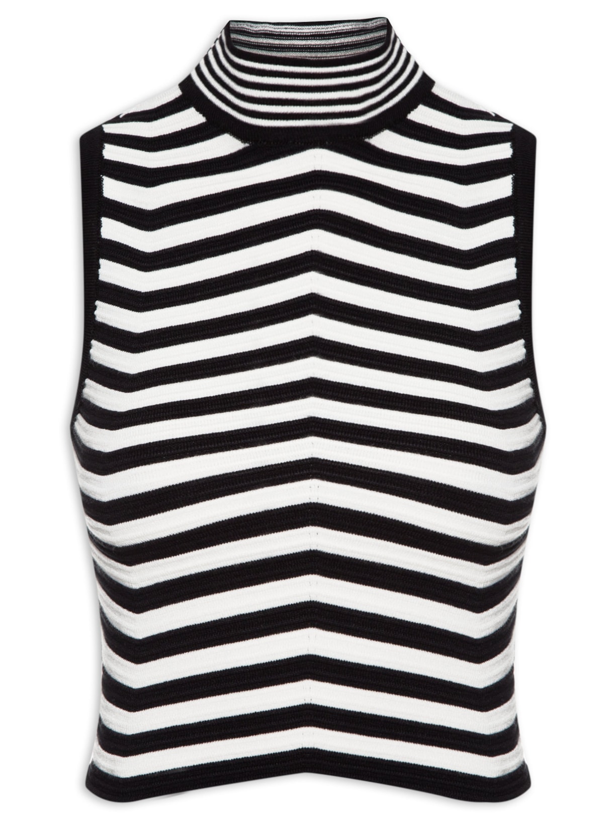 Blusa Feminina Cropped Listrada - Preto