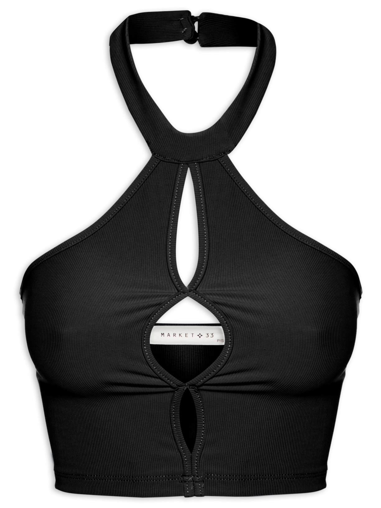 Blusa Feminina Cropped Malha - Preto