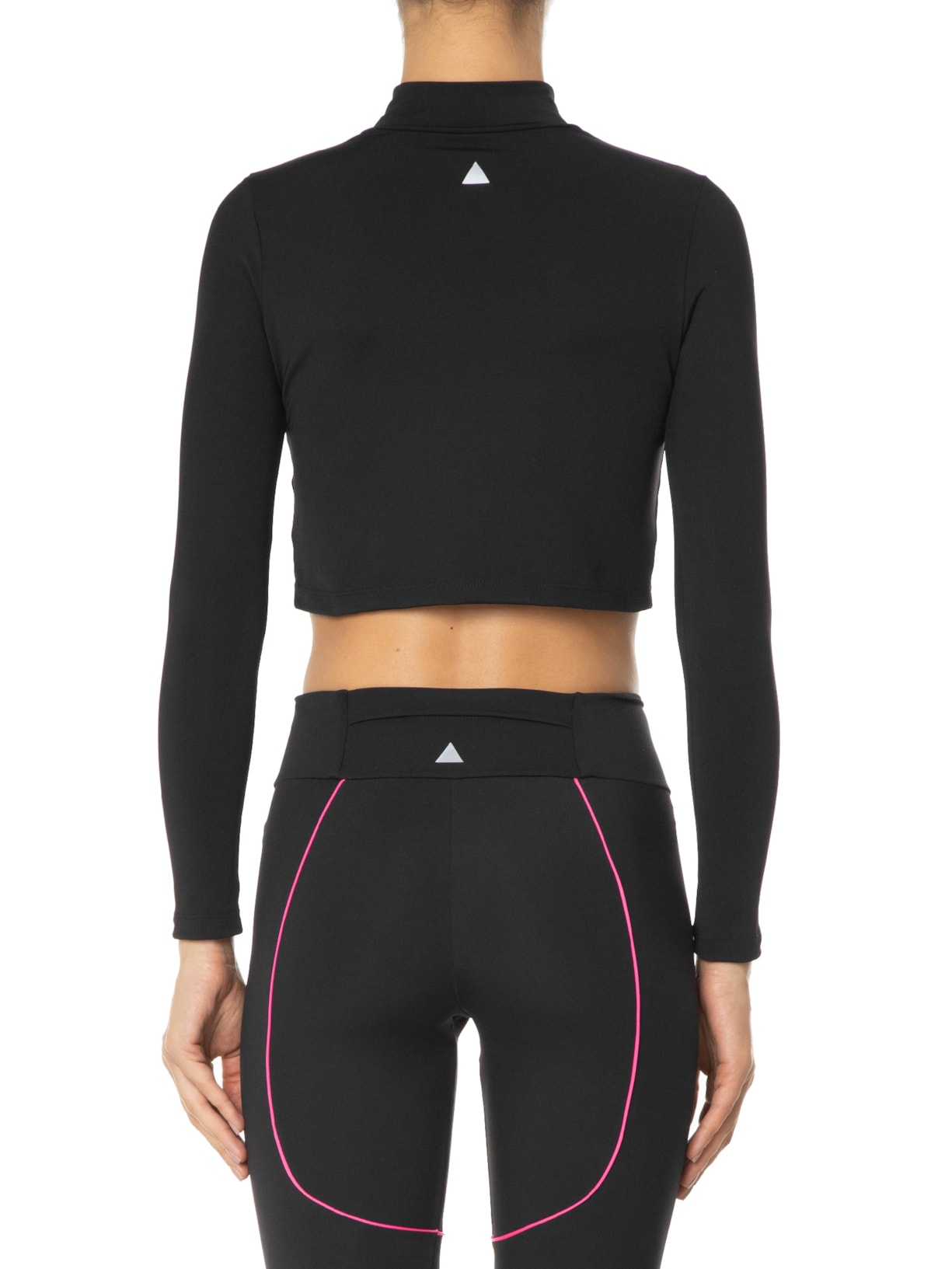 Blusa Feminina Cropped Manga Longa Açucena Preto Lauf