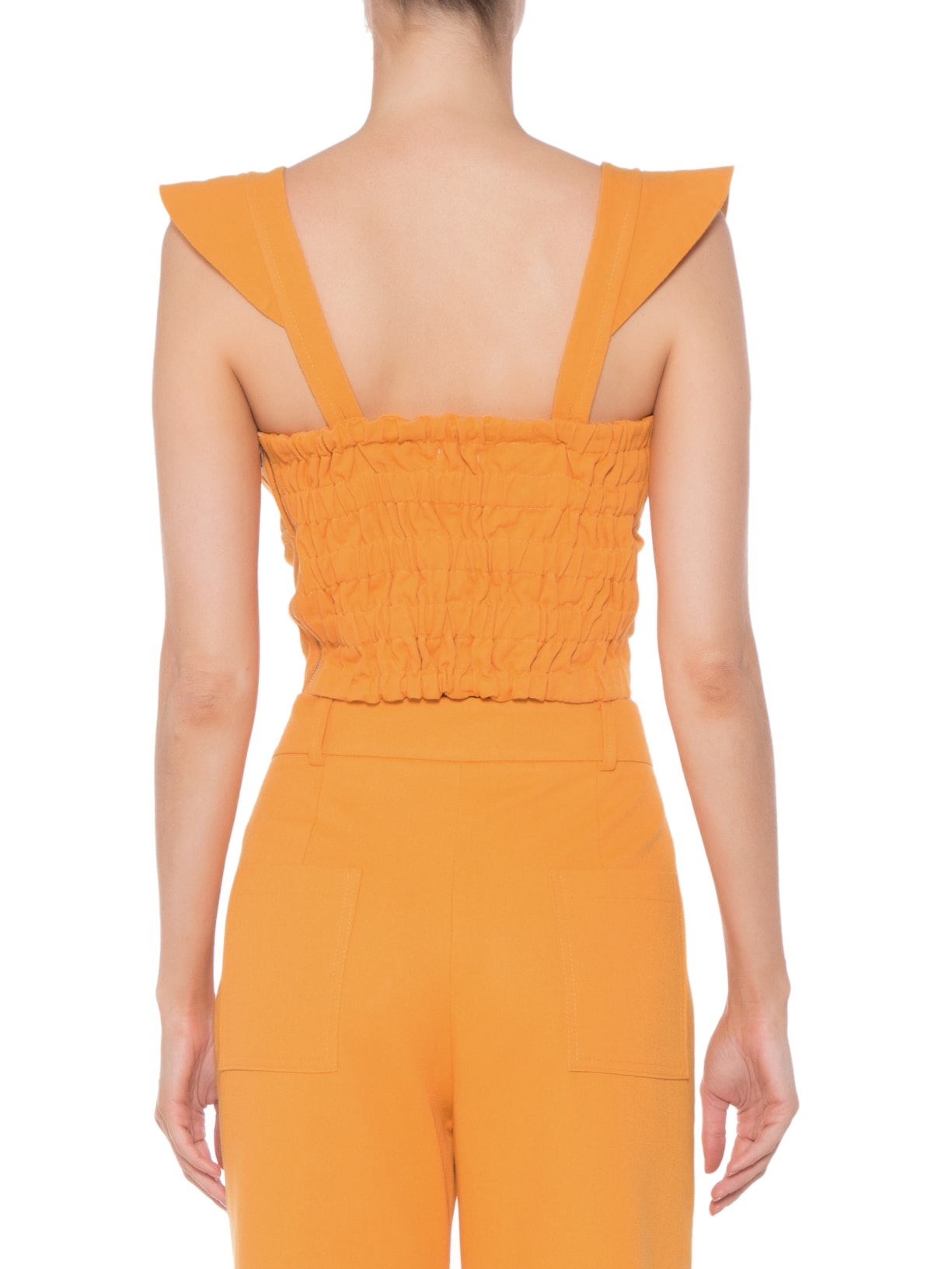 Blusa Feminina Cropped Mari Amarelo Pade D