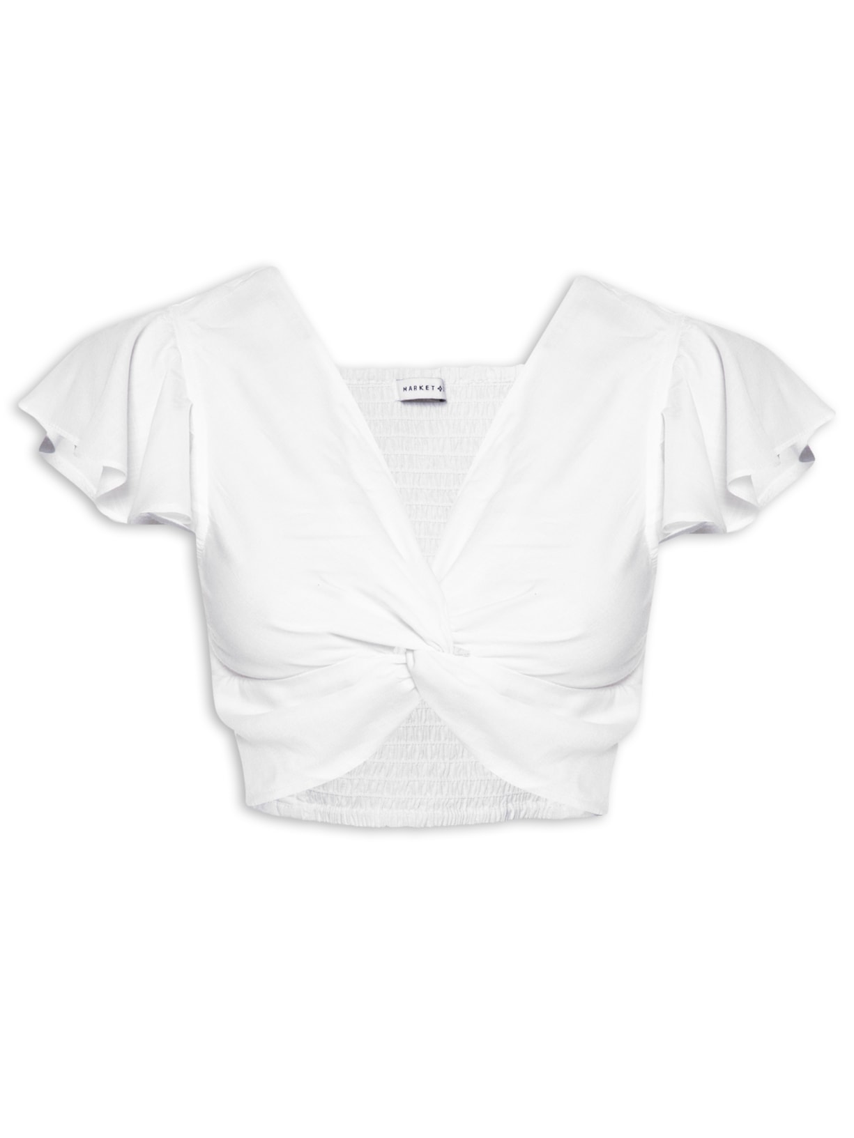 Blusa Feminina Cropped Nó - Branco
