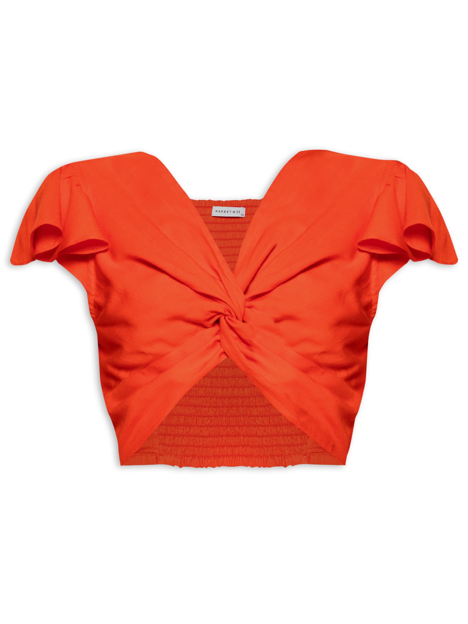 Blusa Feminina Cropped Nó - Laranja - Market 33