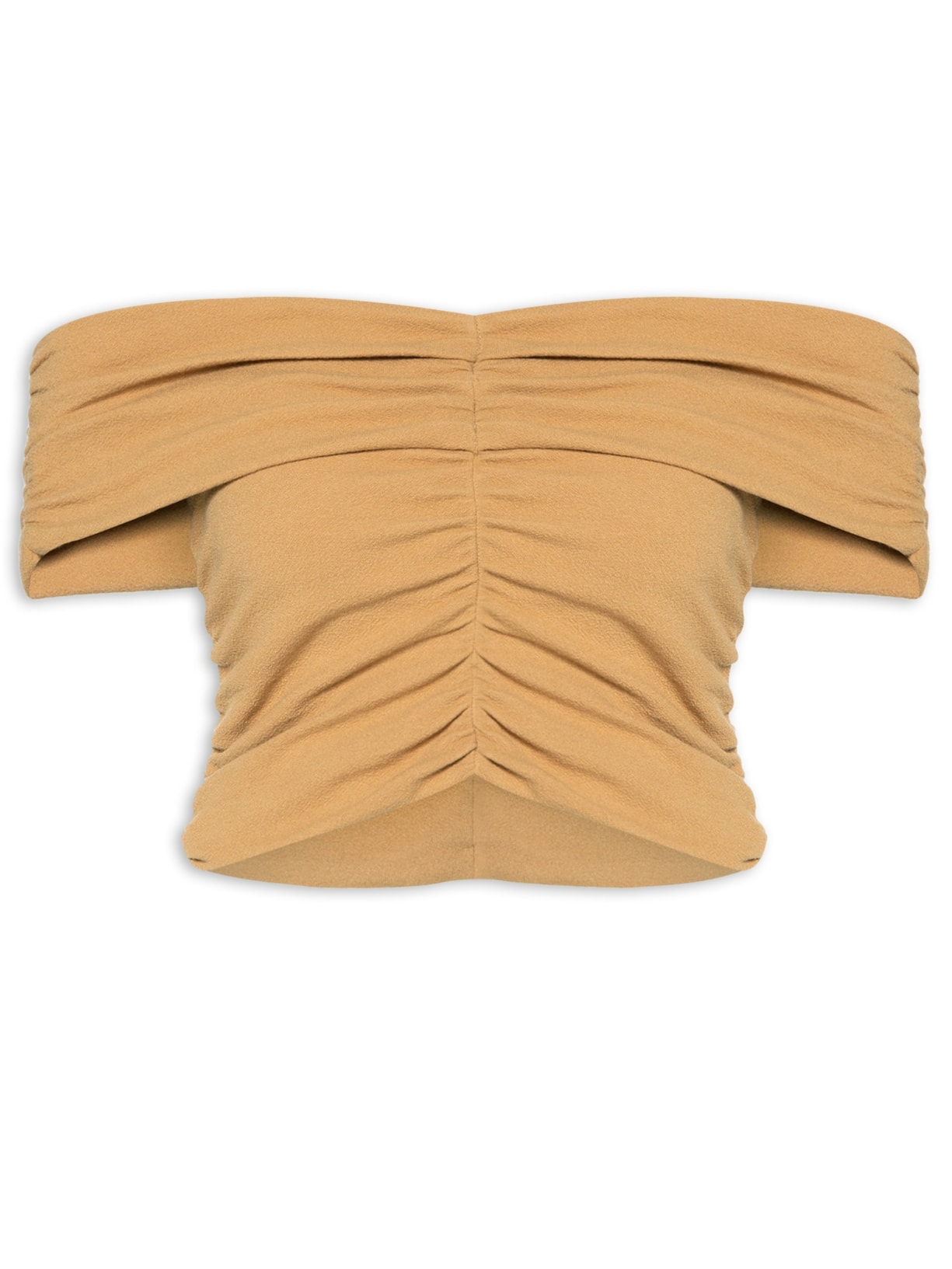 Blusa Feminina Cropped Ombro A Ombro - Marrom