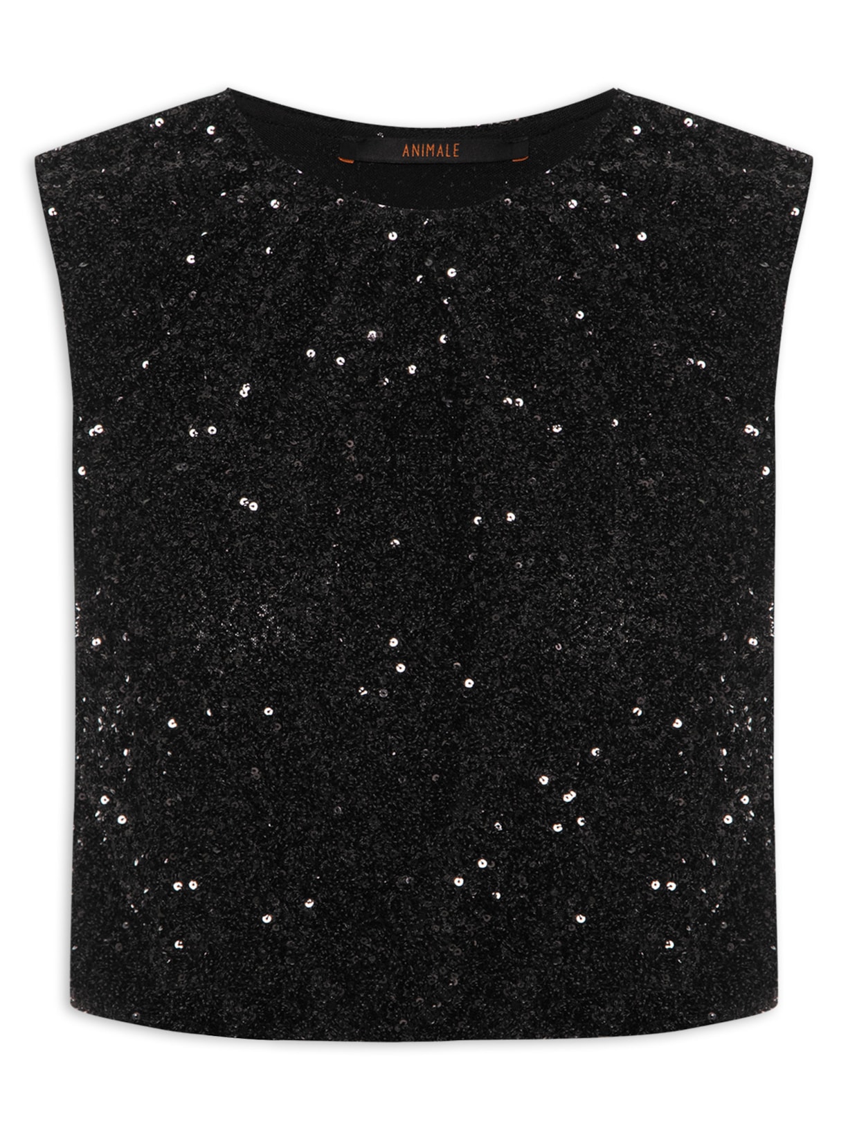 Blusa Feminina Cropped Paetê - Preto