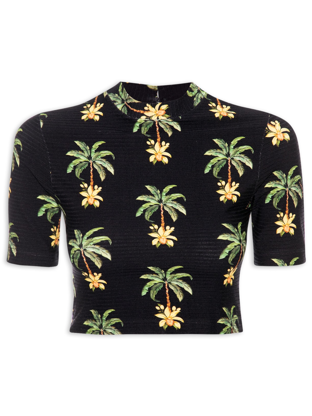 Blusa Feminina Cropped Paraíso Do Sol E Preto Farm