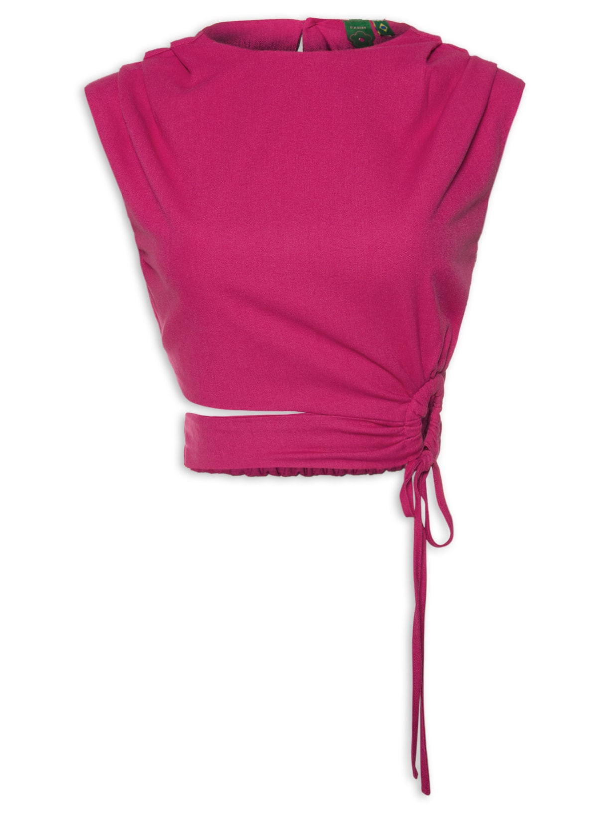 Blusa Feminina Cropped Pregas Argola - Rosa