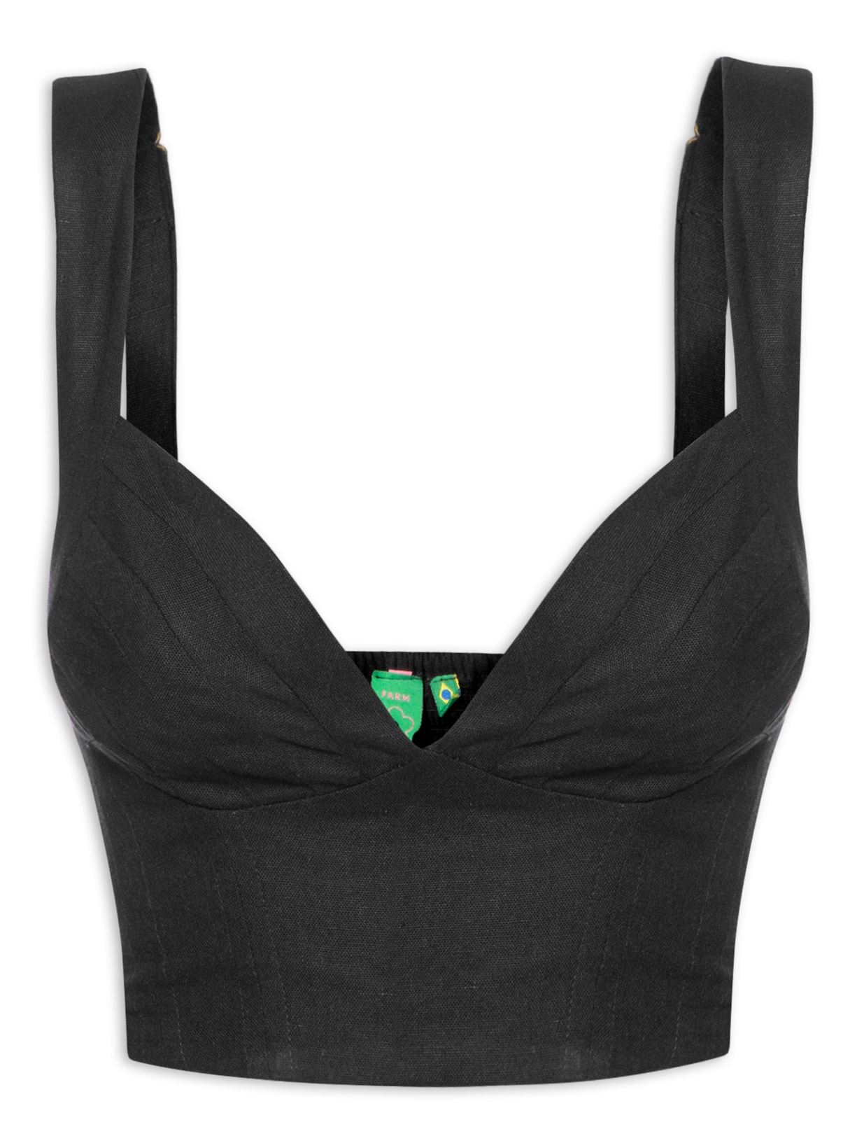 Blusa Feminina Cropped Pregas - Preto