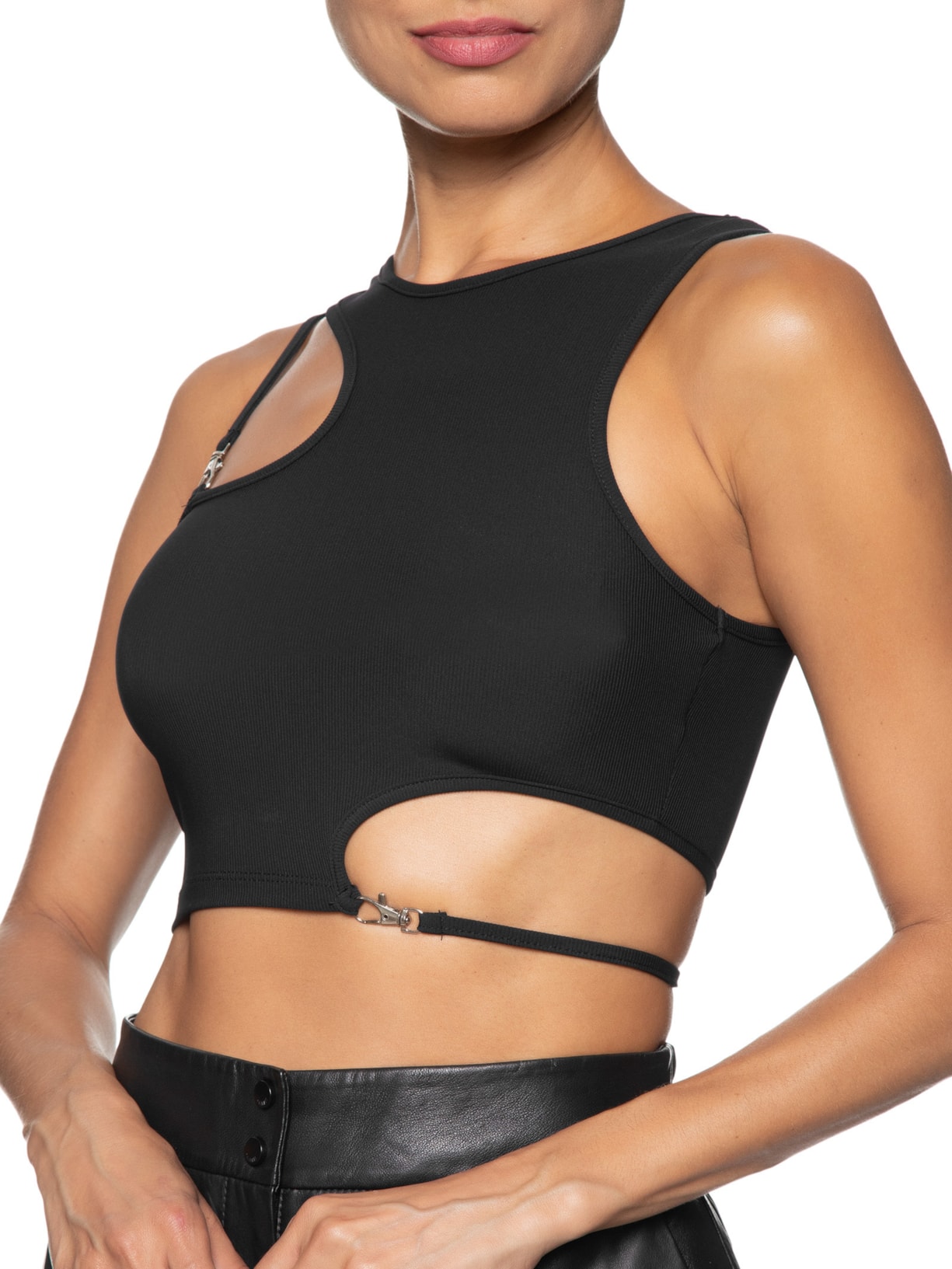 Blusa Feminina Cropped Preto Market 33