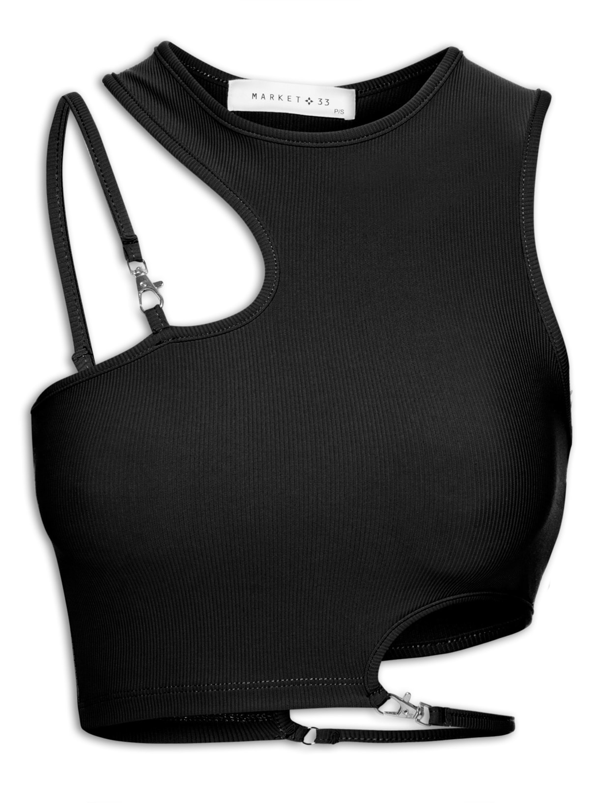 Blusa Feminina Cropped Preto Market 33