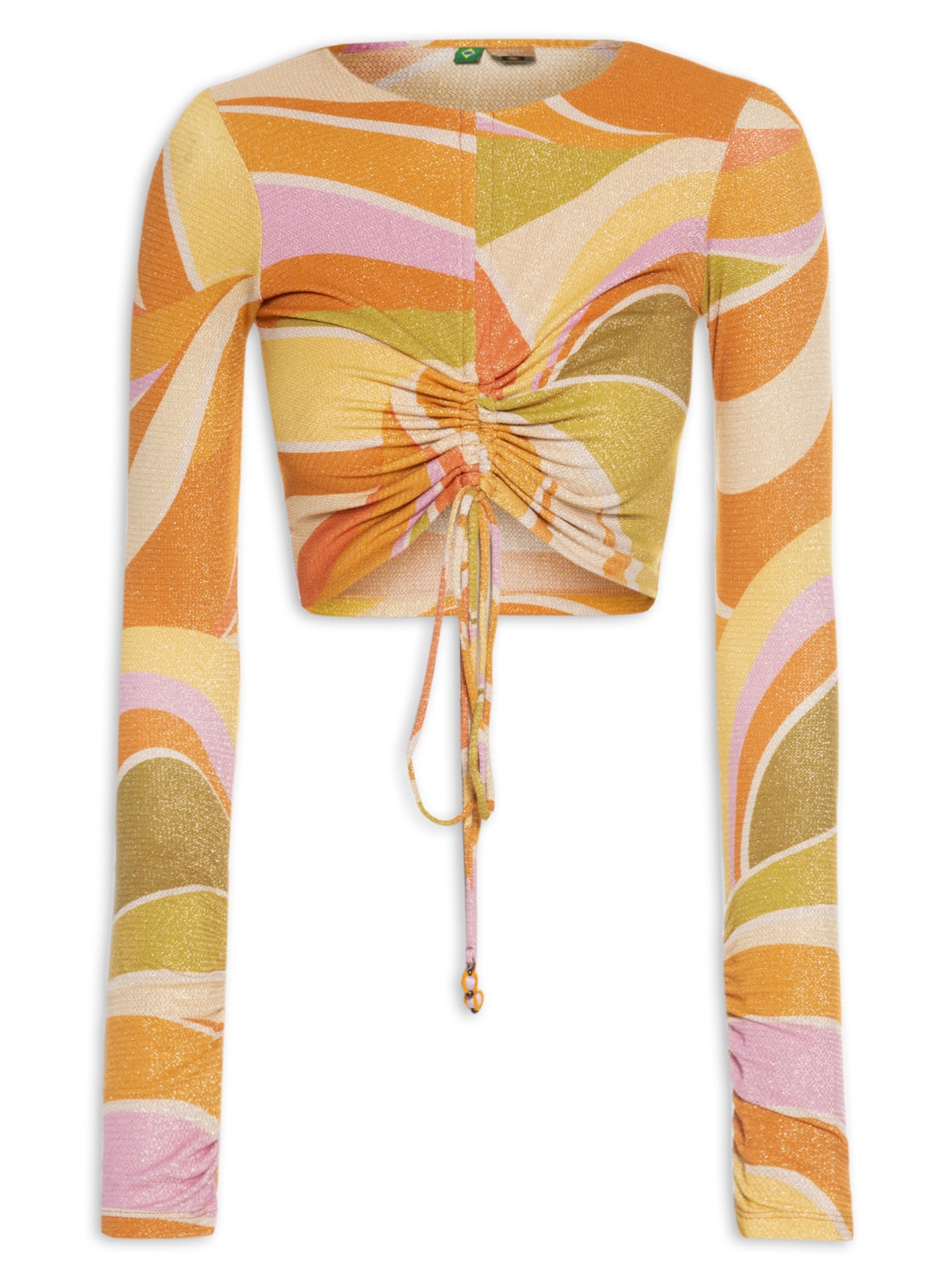 Blusa Feminina Cropped Que Onda - Amarelo