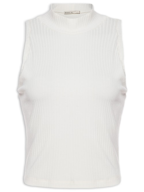 Blusa Feminina Cropped Raglan Canelada - Off White